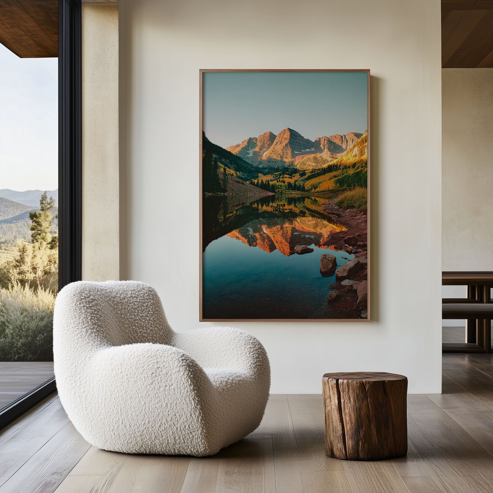 Maroon Bells Reflection Wall Art Print | Aspen Mountain Lake Canvas