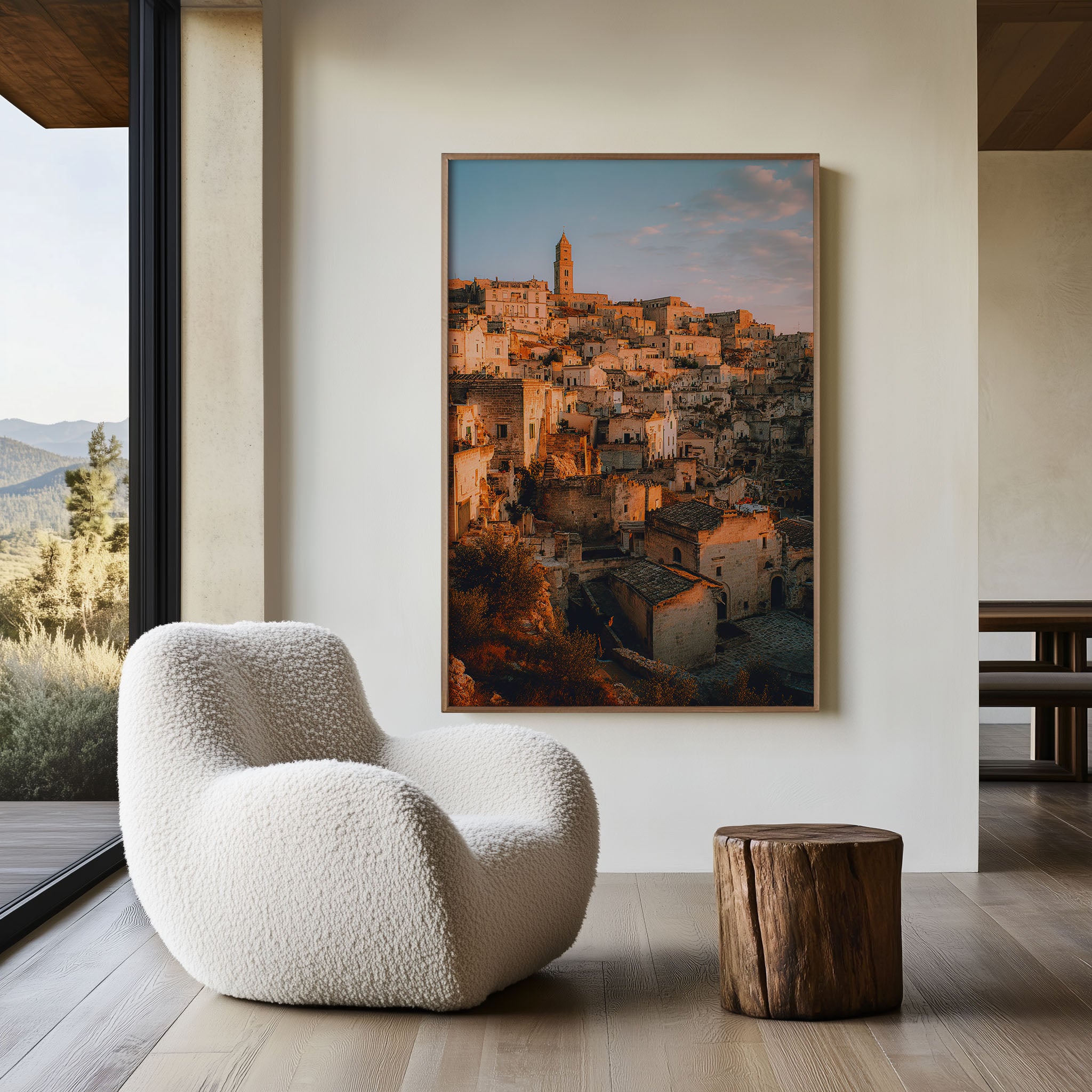 Matera Italy Sassi Sunset Wall Art | Historic Stone City Canvas Print
