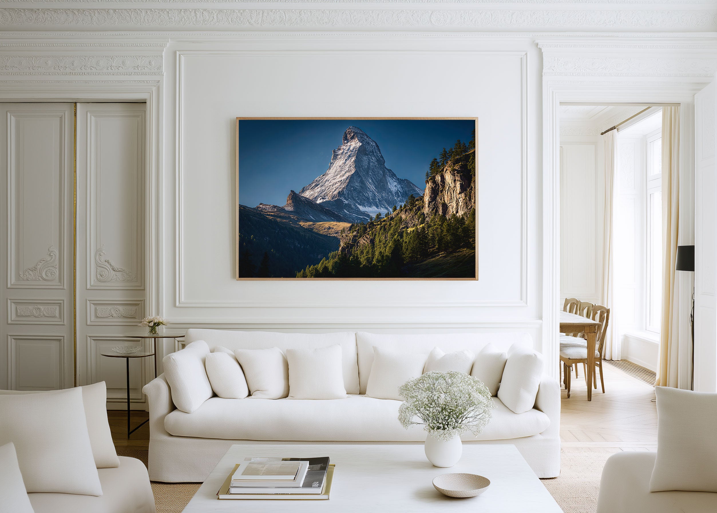 Matterhorn Switzerland Summer Print | Swiss Alps Blue Sky Wall Art