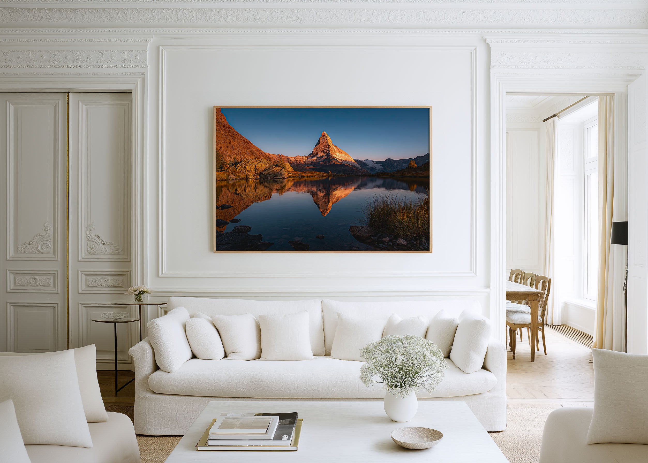 Matterhorn Zermatt Sunset Print – Swiss Alps Reflection Wall Art