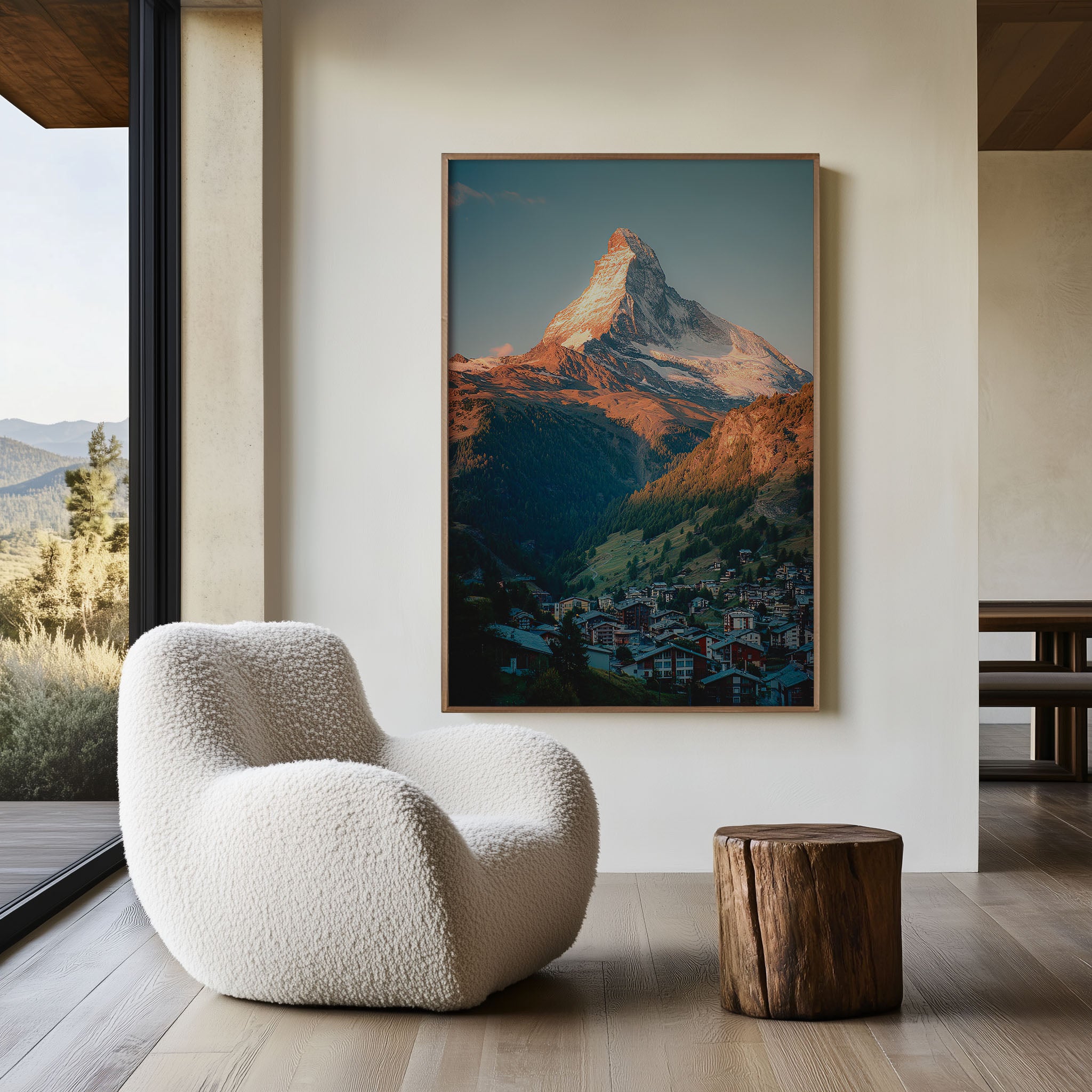 Matterhorn Alpenglow | Zermatt Village Switzerland Wall Art Print