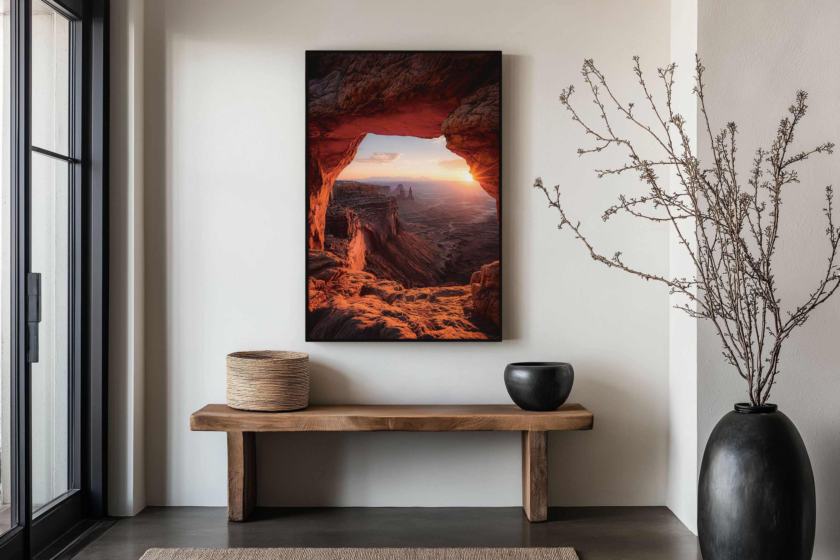 Mesa Arch Sunrise Wall Art Print | Canyonlands Utah Photography | Southwest Desert Rock Arch Sunburst Poster