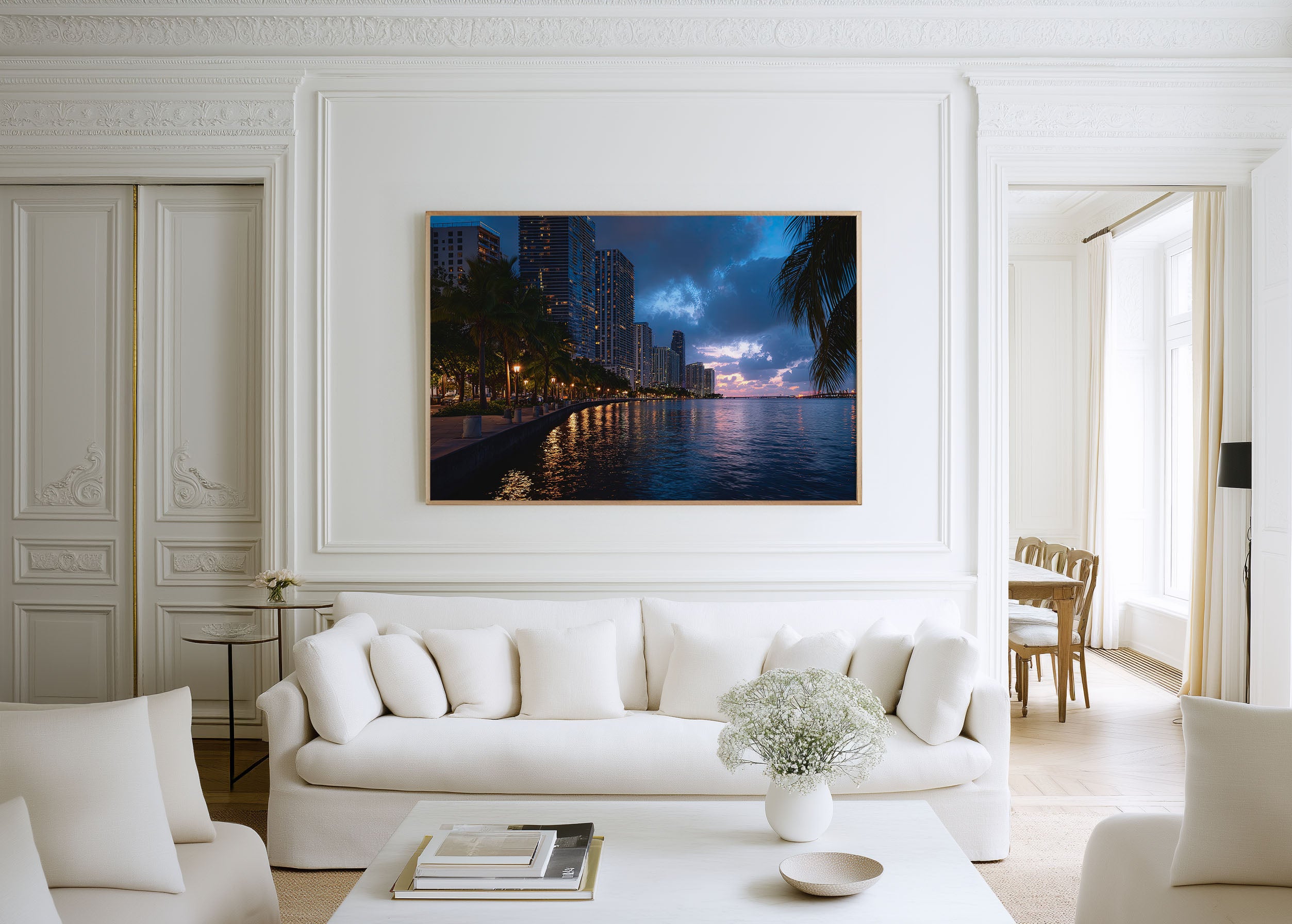 Miami Brickell Waterfront Wall Art Print, Florida Skyline