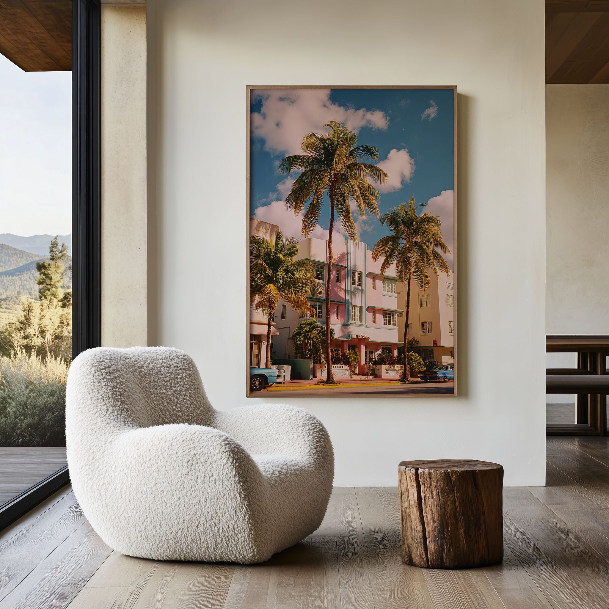 Miami South Beach Art Deco | Ocean Drive Palm Trees Wall Art Print