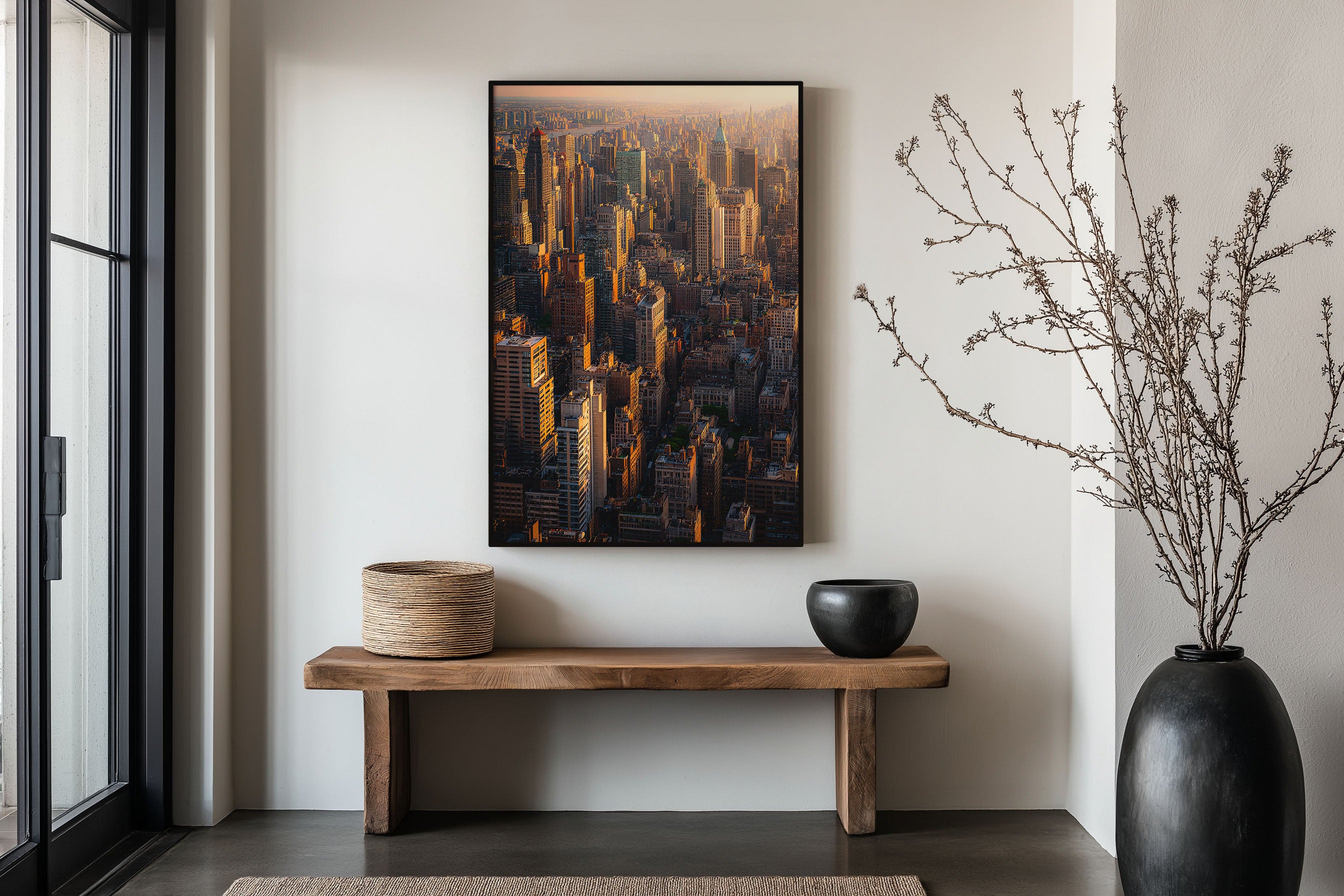 Midtown Manhattan New York Print | NYC Skyline Aerial Wall Art | Golden Hour Cityscape Photography