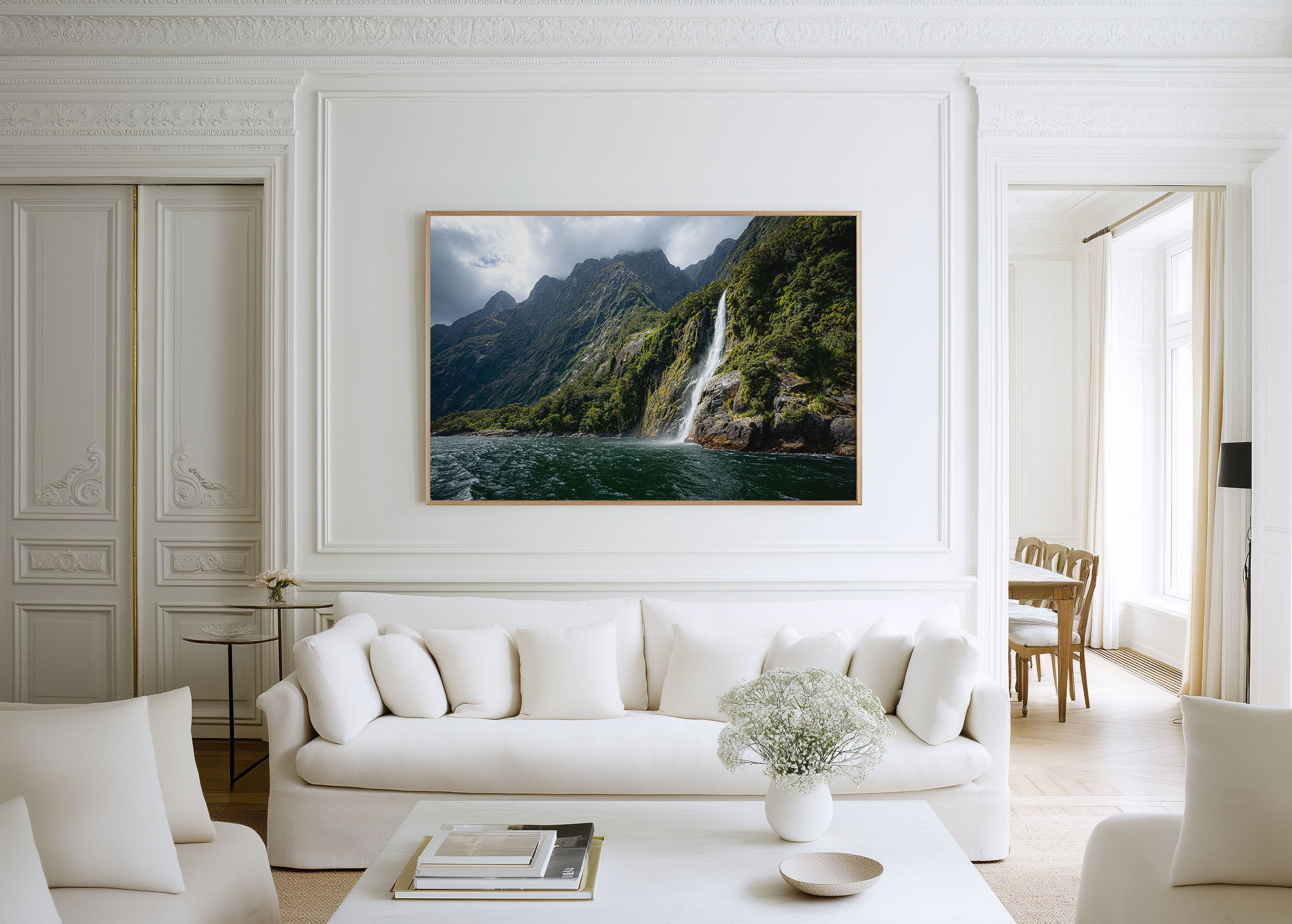 Milford Sound Waterfall Wall Art Print | Fiordland New Zealand