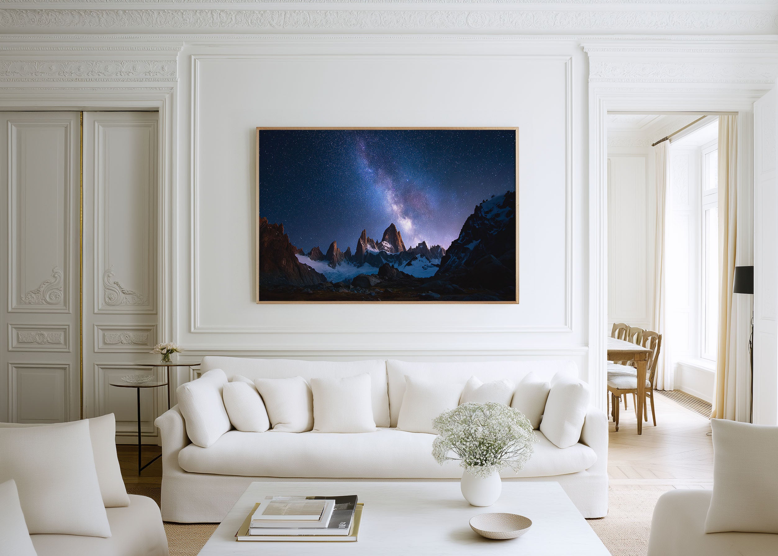 Milky Way Above Patagonian Spires Wall Art – Cosmic Mountain Night Sky