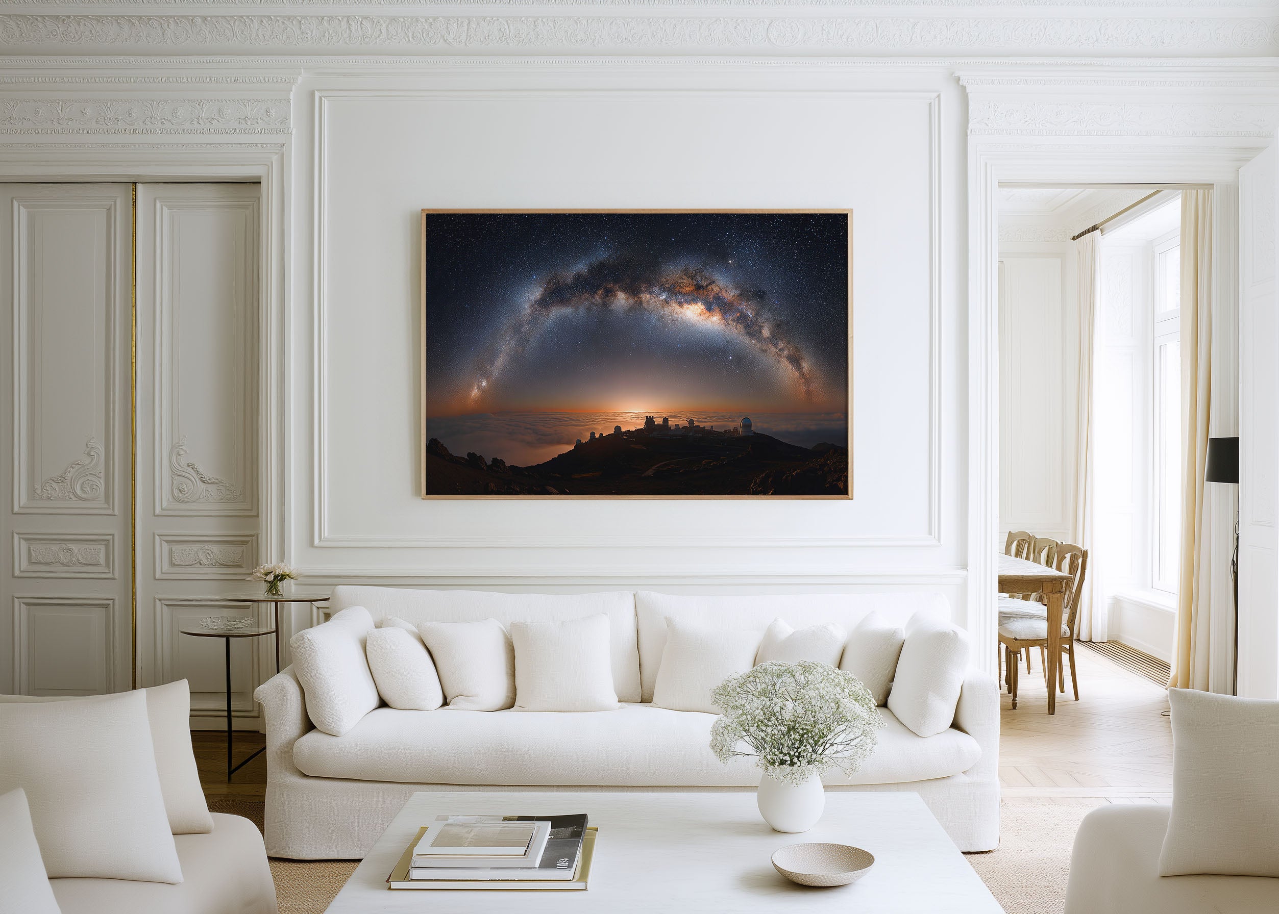 Milky Way Arch Over Observatory Wall Art – Cosmic Night Sky Landscape