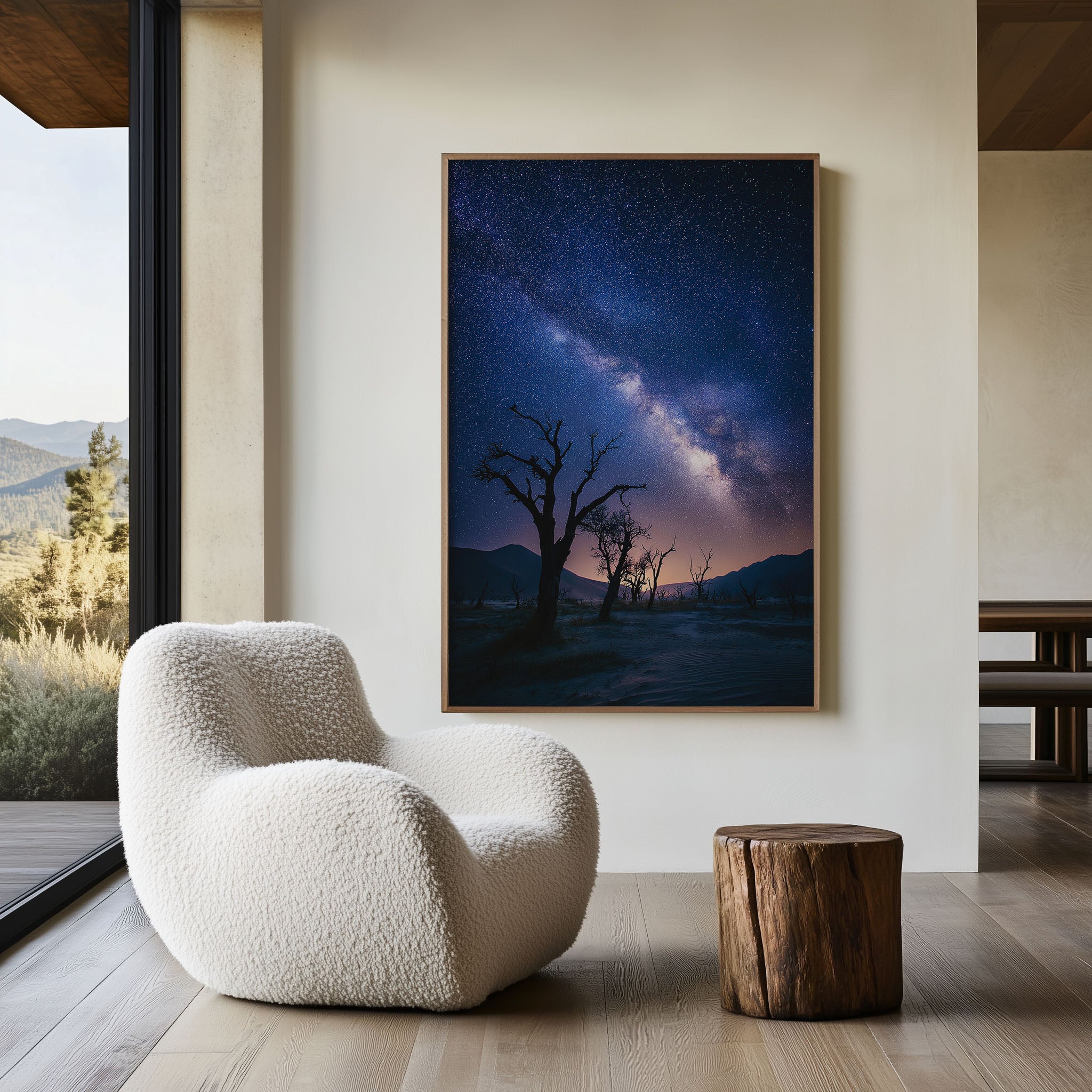 Milky Way Desert Wall Art Print | Dead Tree Night Sky Landscape Decor