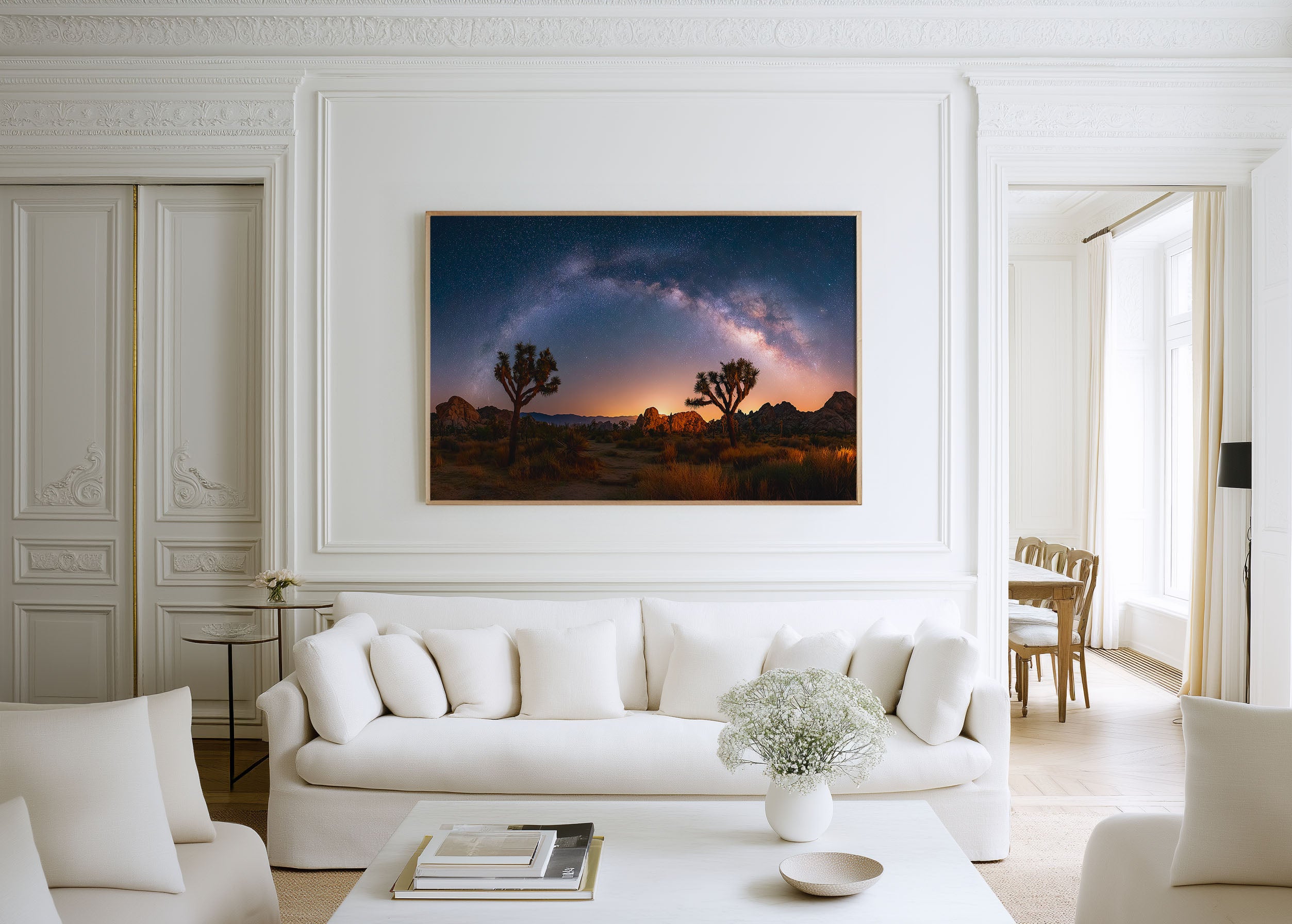 Milky Way Over Joshua Tree Wall Art – Desert Night Sky Galaxy Landscape