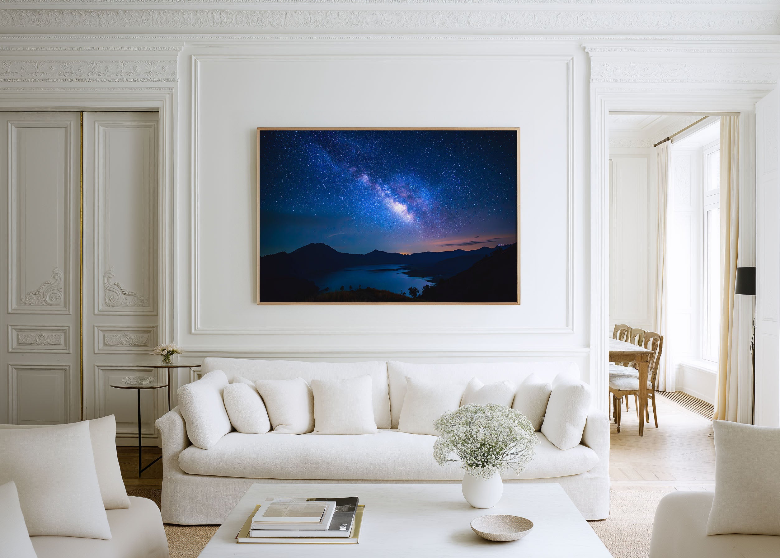 Milky Way Over Crater Lake Print – Cosmic Mountain Wall Art