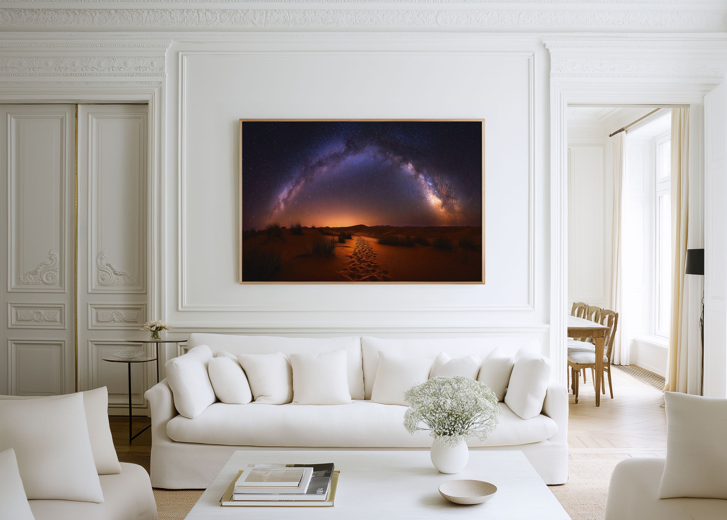 Milky Way Over Desert Dunes Wall Art – Night Sky Landscape Print