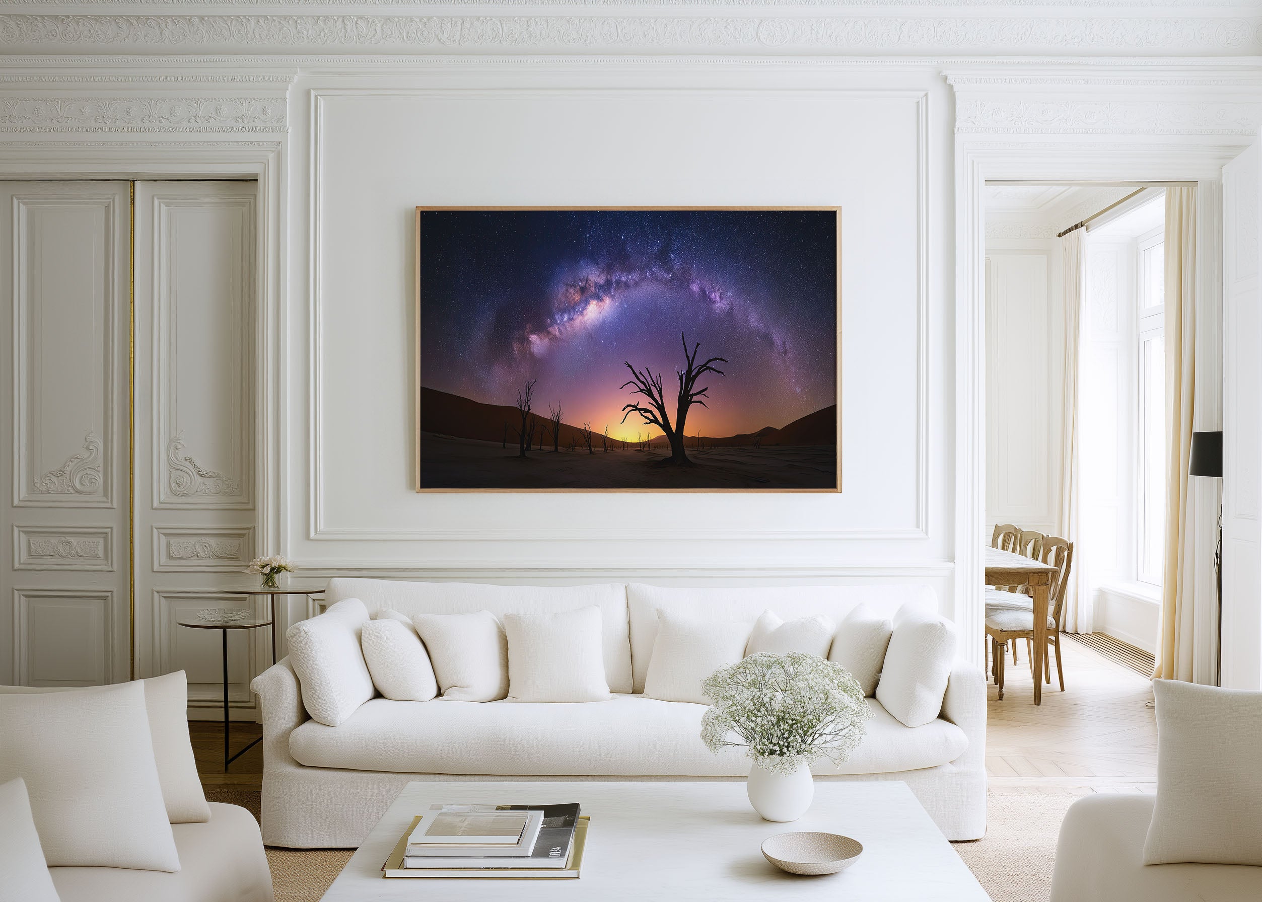 Milky Way Over Desert Trees Wall Art – Night Sky Landscape Print