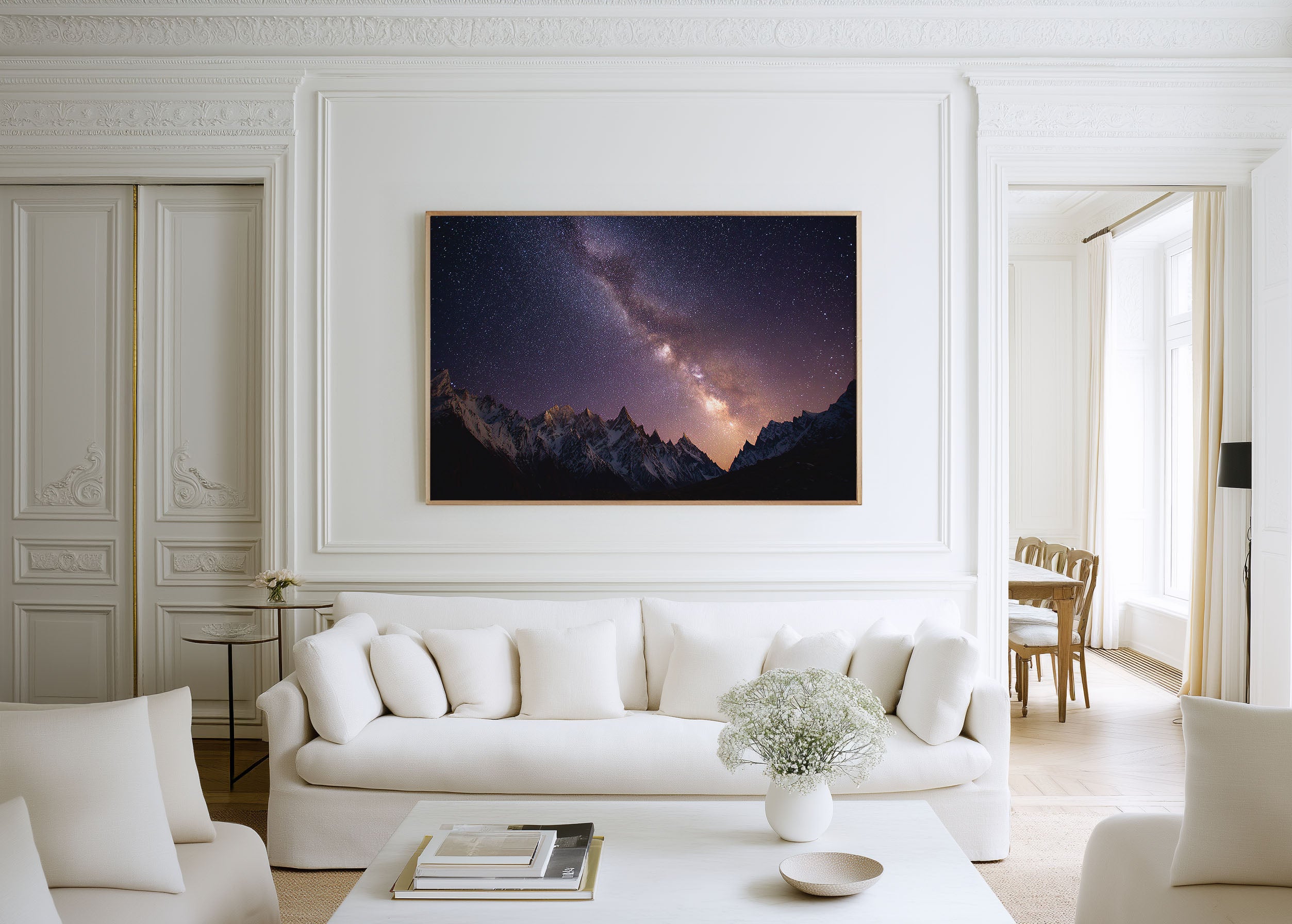 Milky Way Over Himalayan Peaks Wall Art – Galaxy Night Sky Mountain Landscape
