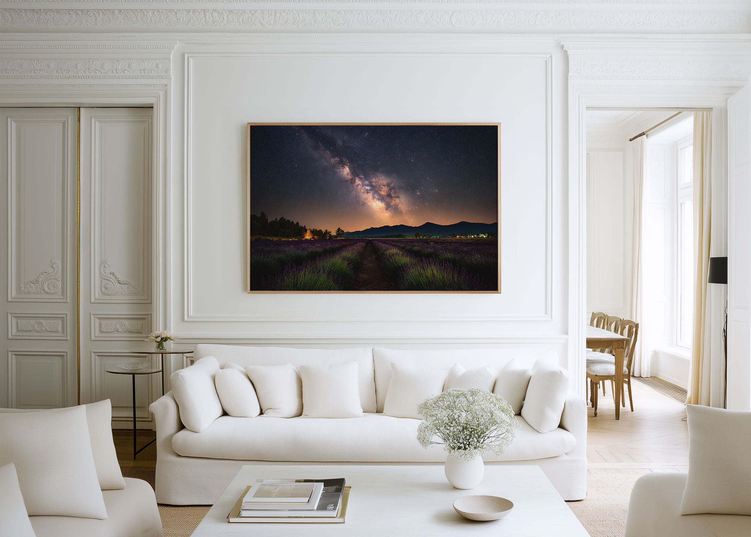 Milky Way Over Lavender Field – Night Sky Wall Art Print