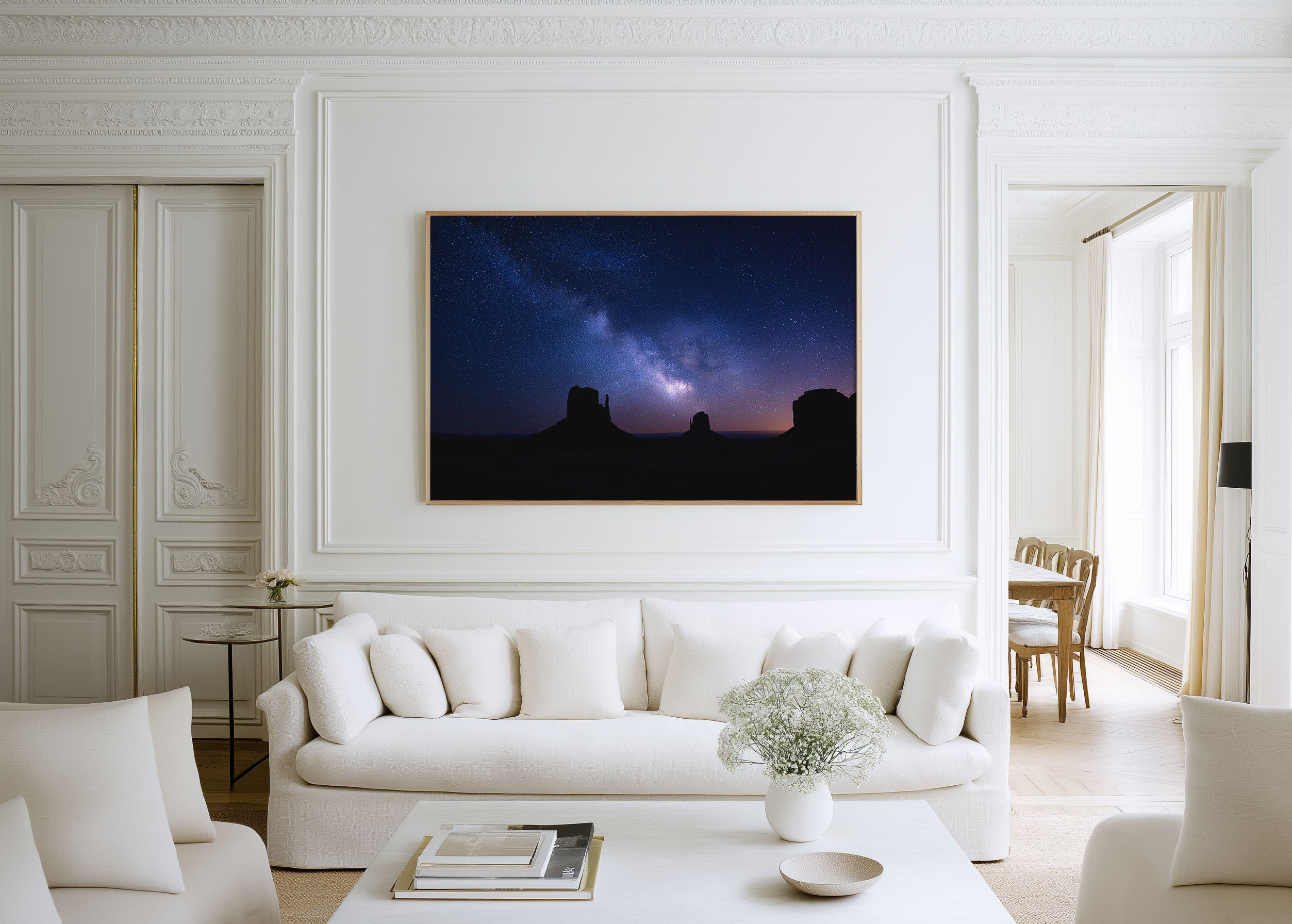 Milky Way Over Monument Valley Wall Art – Desert Night Sky Print