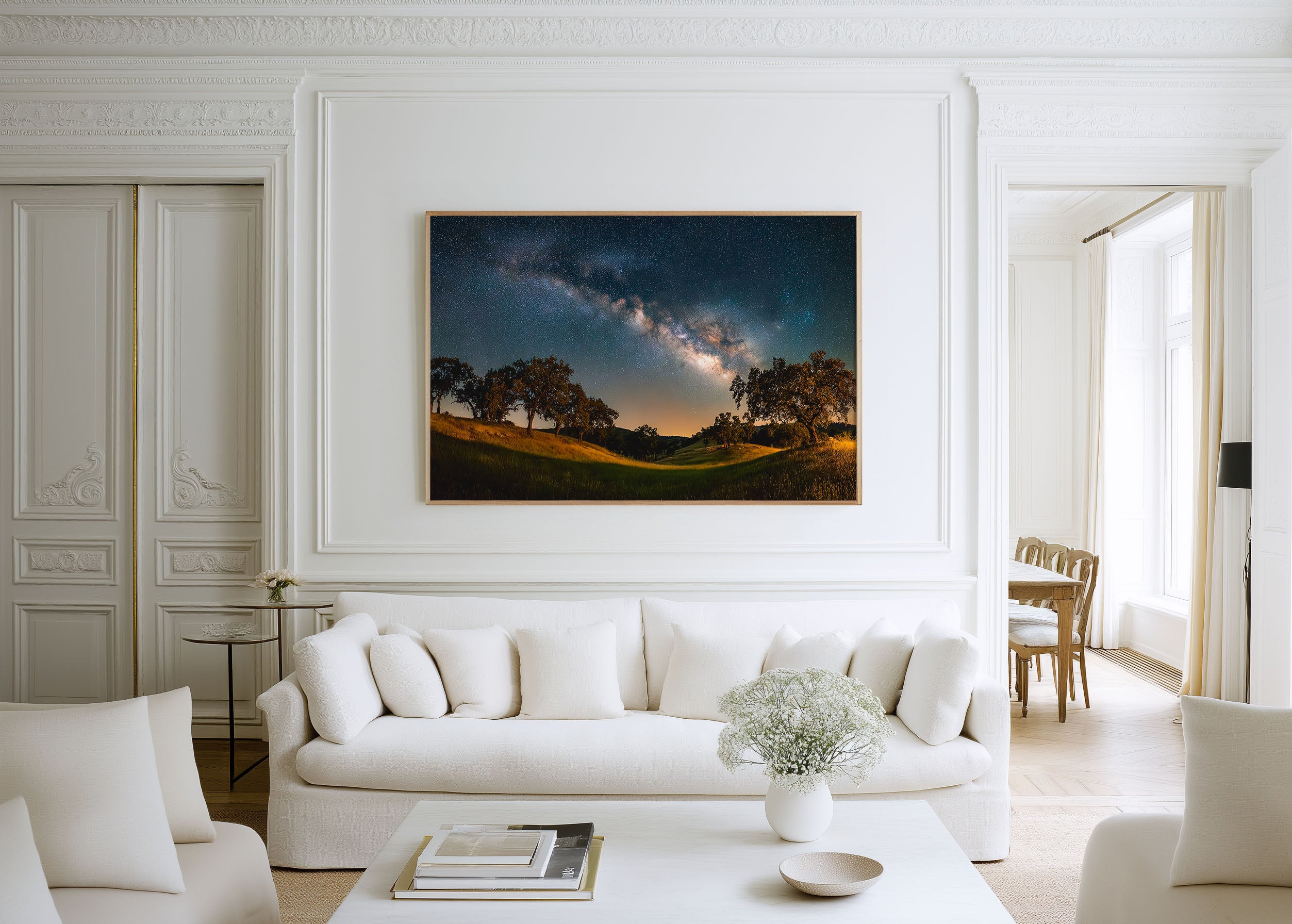 Milky Way Over Oak Trees Wall Art – Night Sky Landscape Print