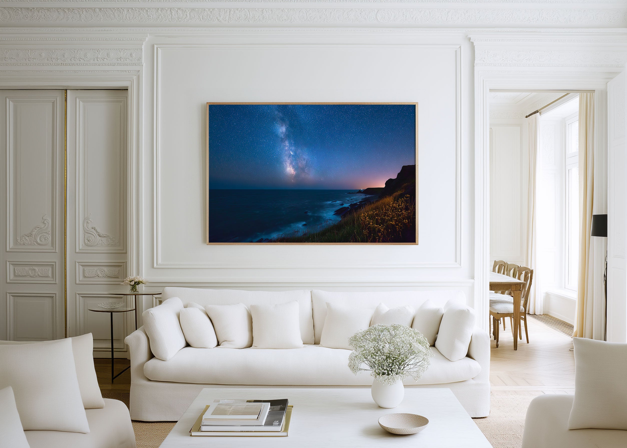 Milky Way Over Atlantic Coast Wall Art – Ocean Night Sky Landscape
