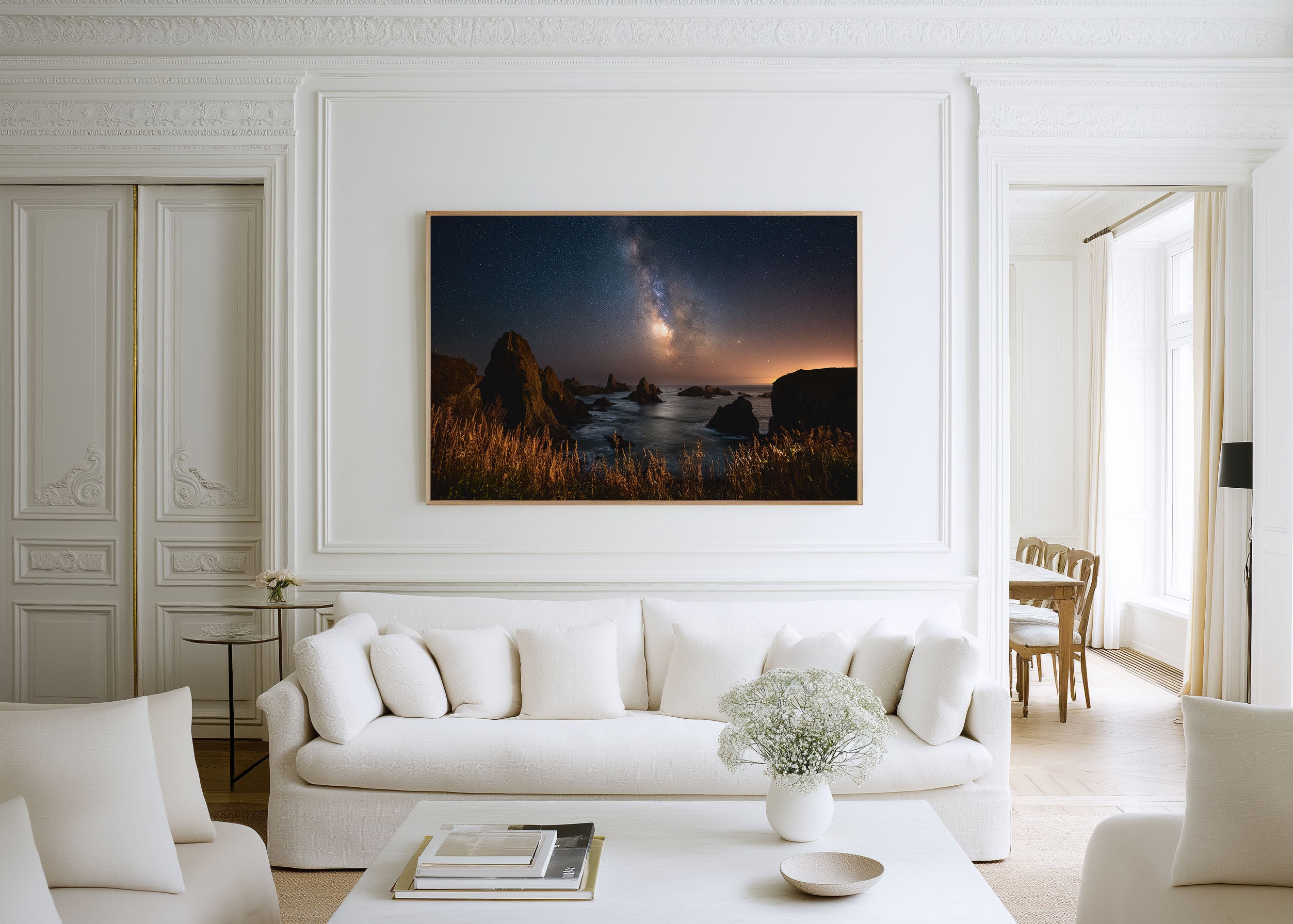 Milky Way Over Wild Coast Wall Art – Ocean Night Sky Landscape