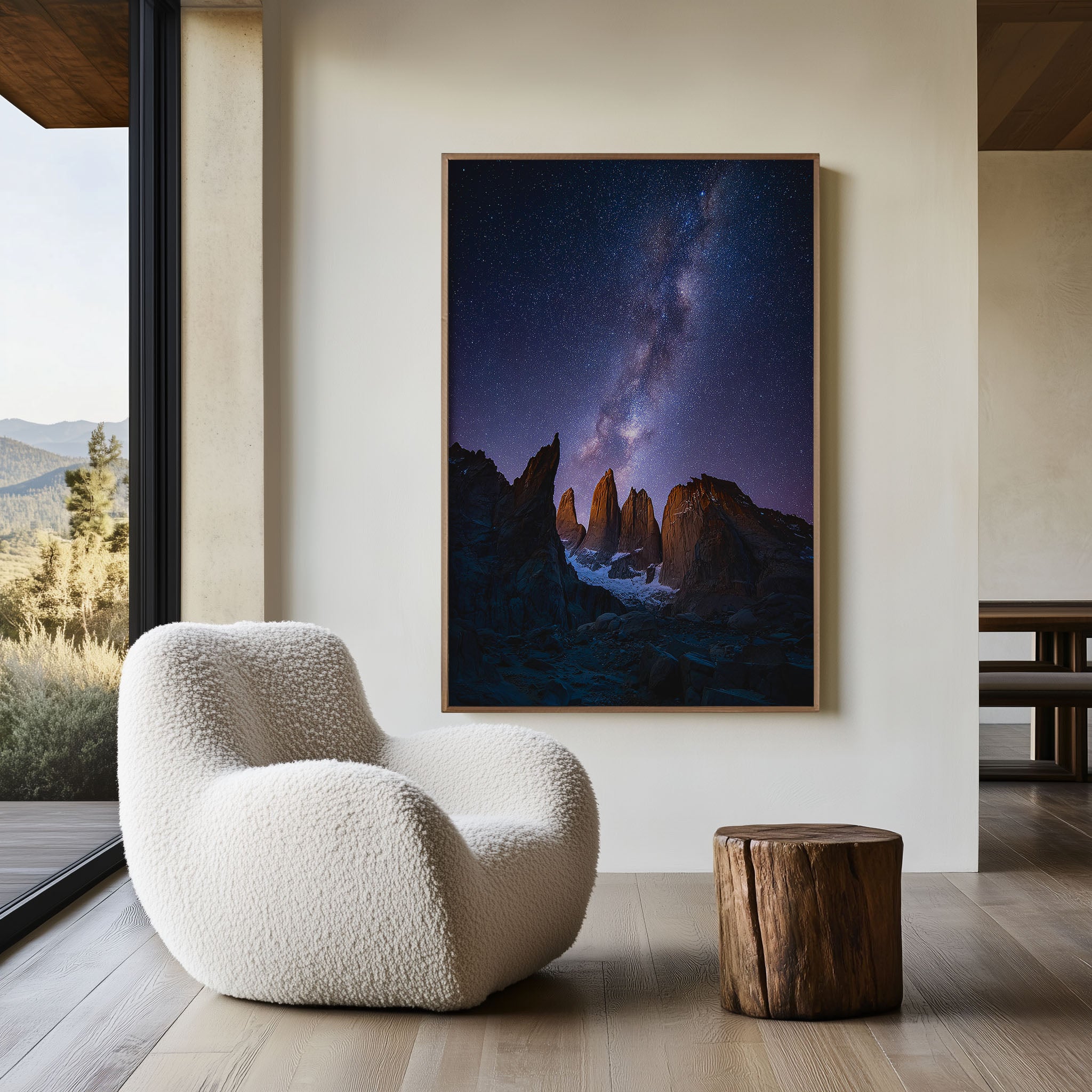 Milky Way Patagonia Peaks Wall Art Print | Night Sky Mountain Canvas