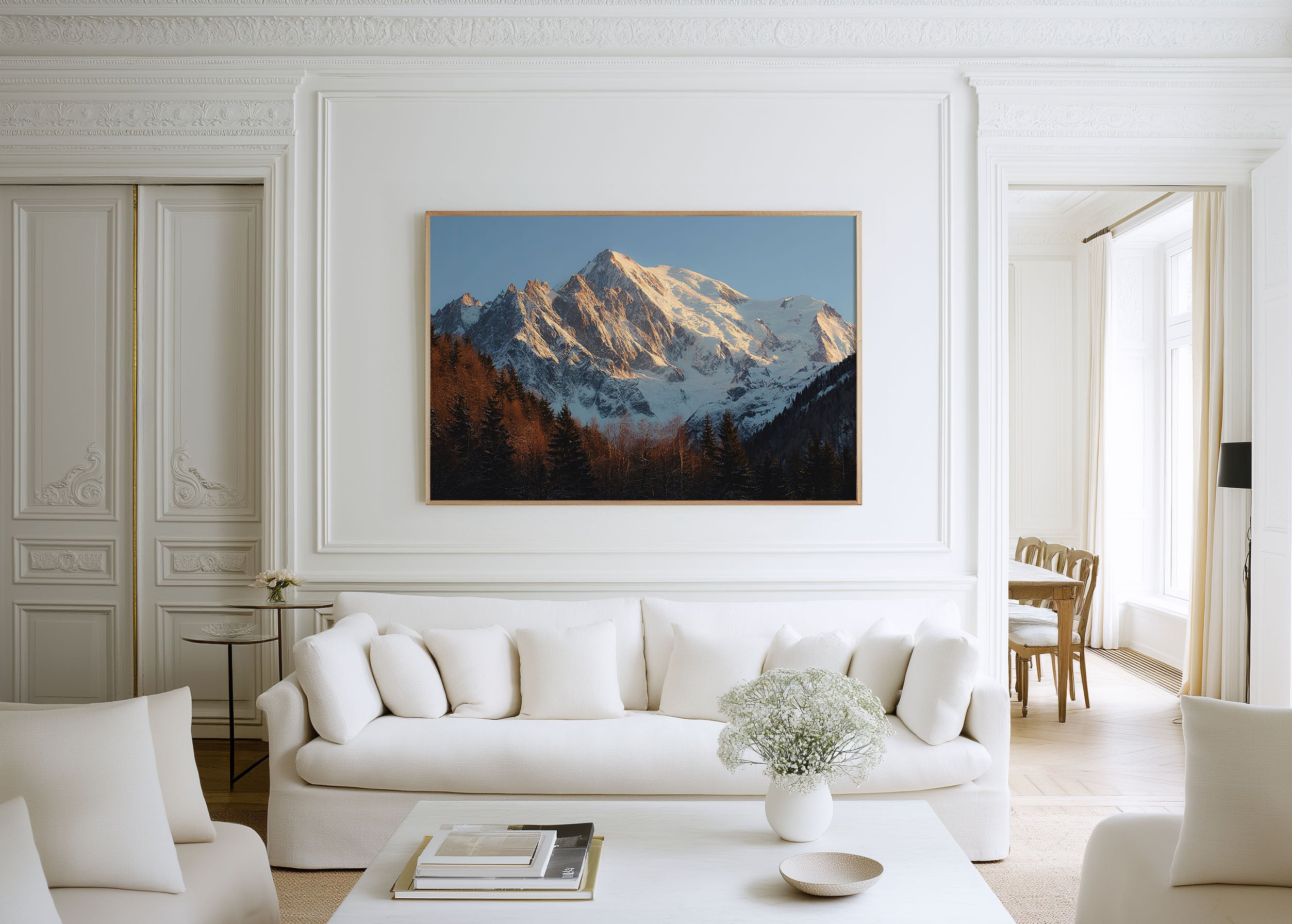 Mont Blanc Wall Art – French Alps Snow Mountain Print, Alpine Landscape Photography Decor