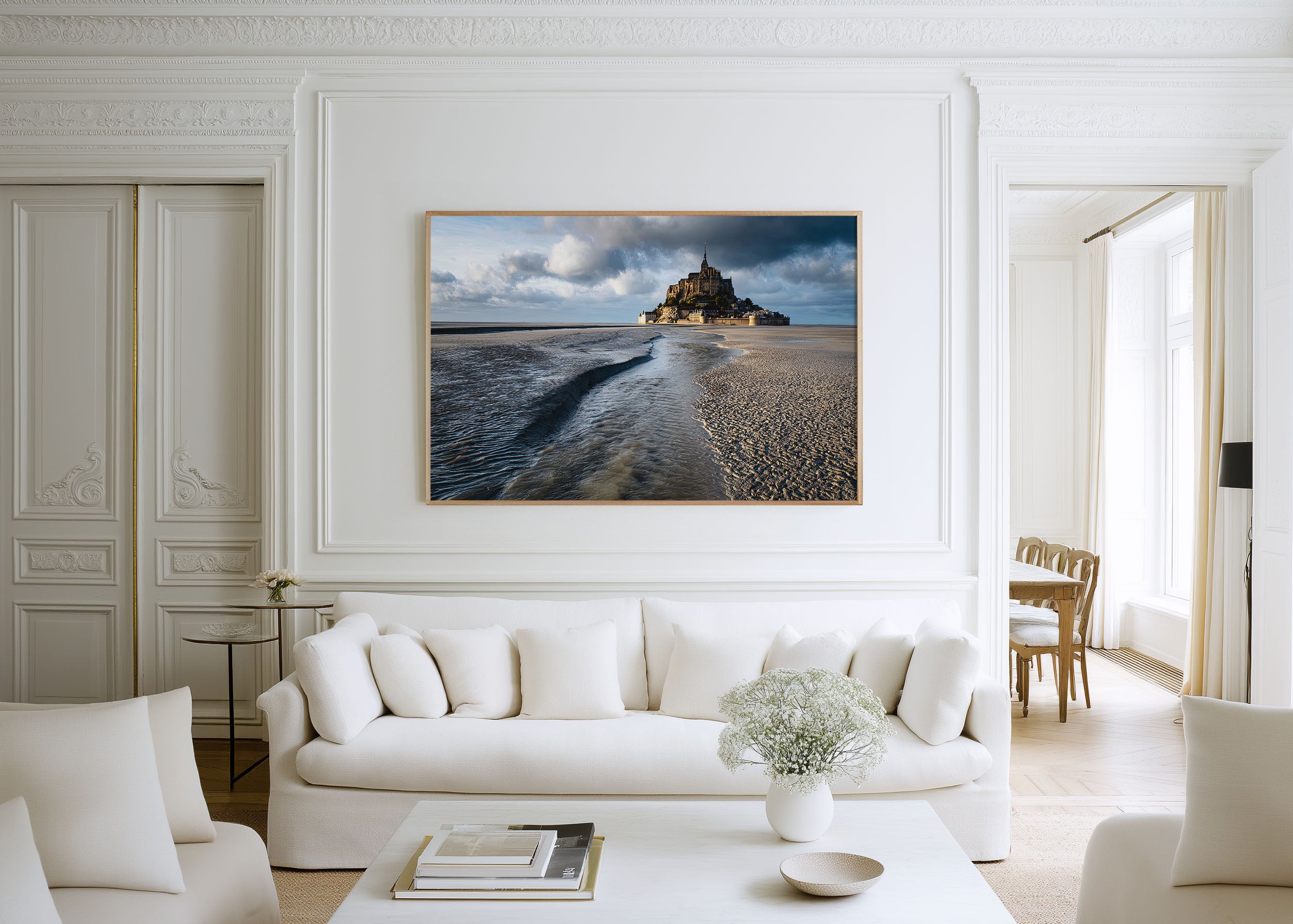 Mont Saint-Michel Tidal Sands Print – France Coastal Wall Art