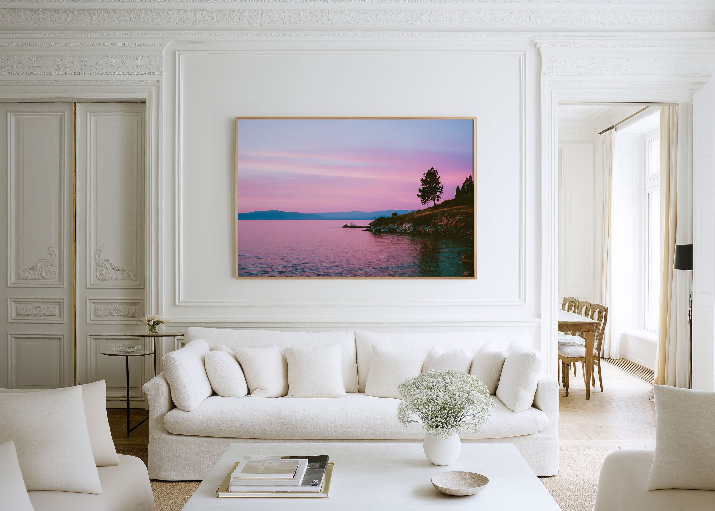 Montana Flathead Lake Pink Sunset Wall Art Print