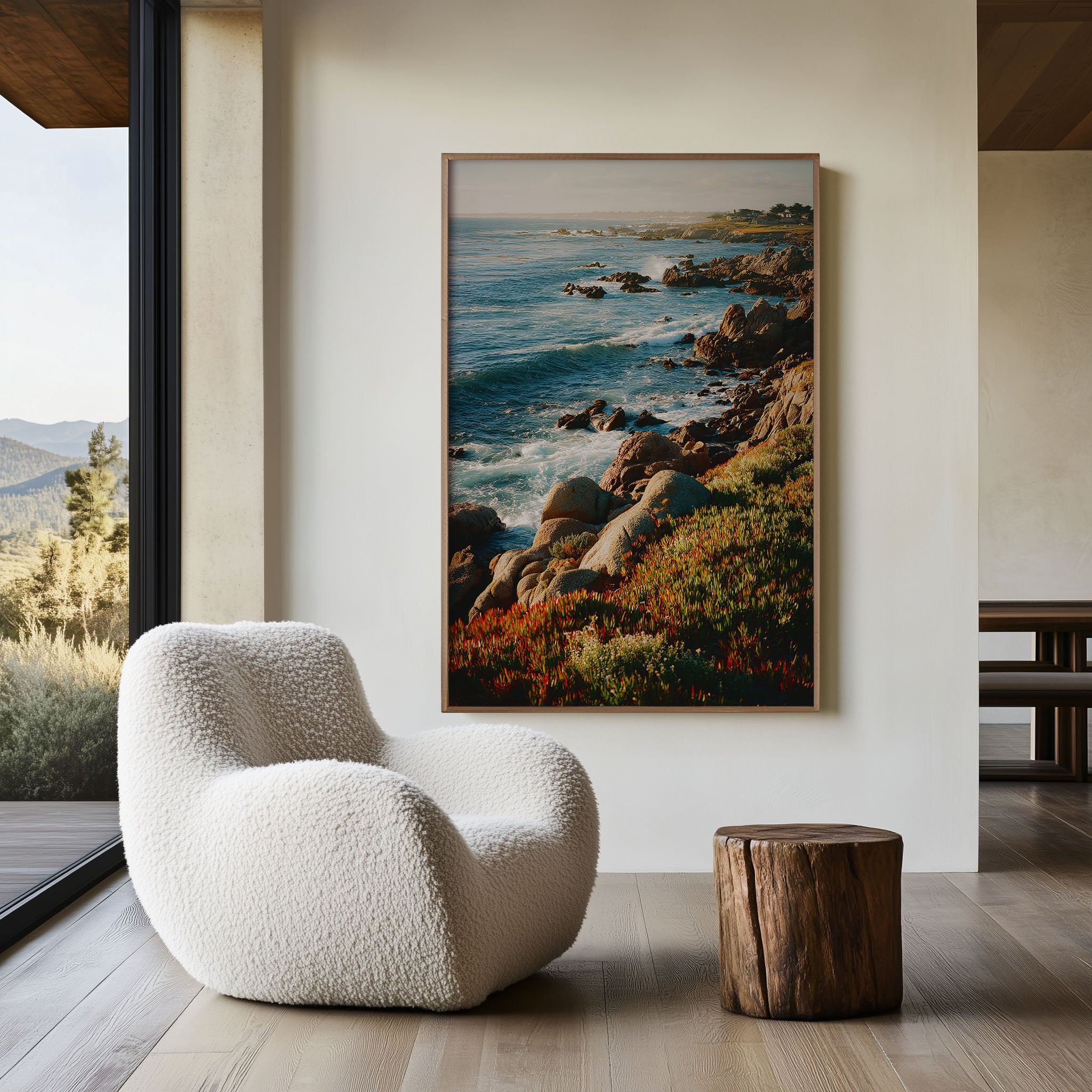 Monterey Bay California Wall Art Print | Pacific Coast Wildflower Rocky Shoreline Photography | California Travel Poster | Coastal Home Decor