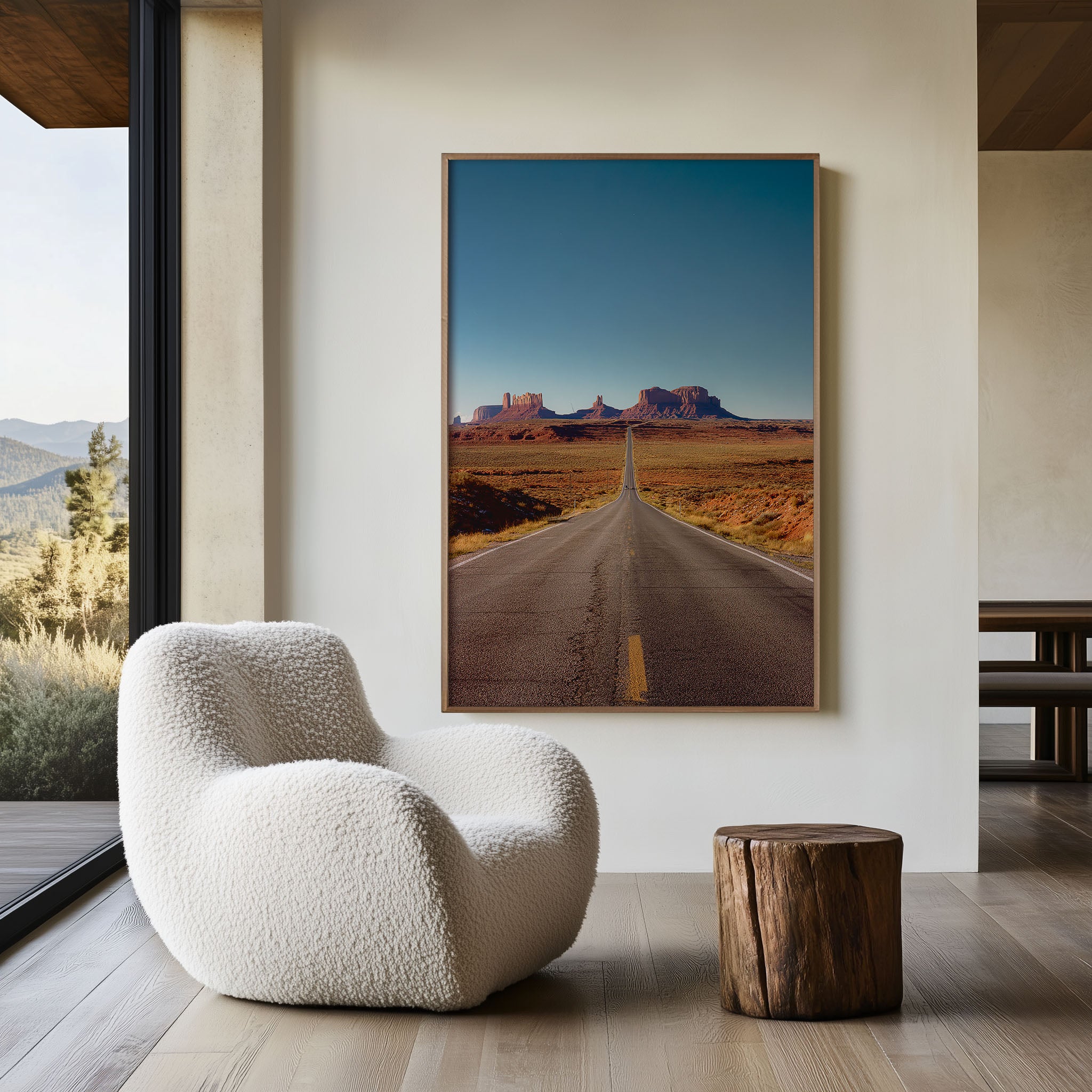 Monument Valley Desert Highway Wall Art | Scenic Road Trip Landscape Print