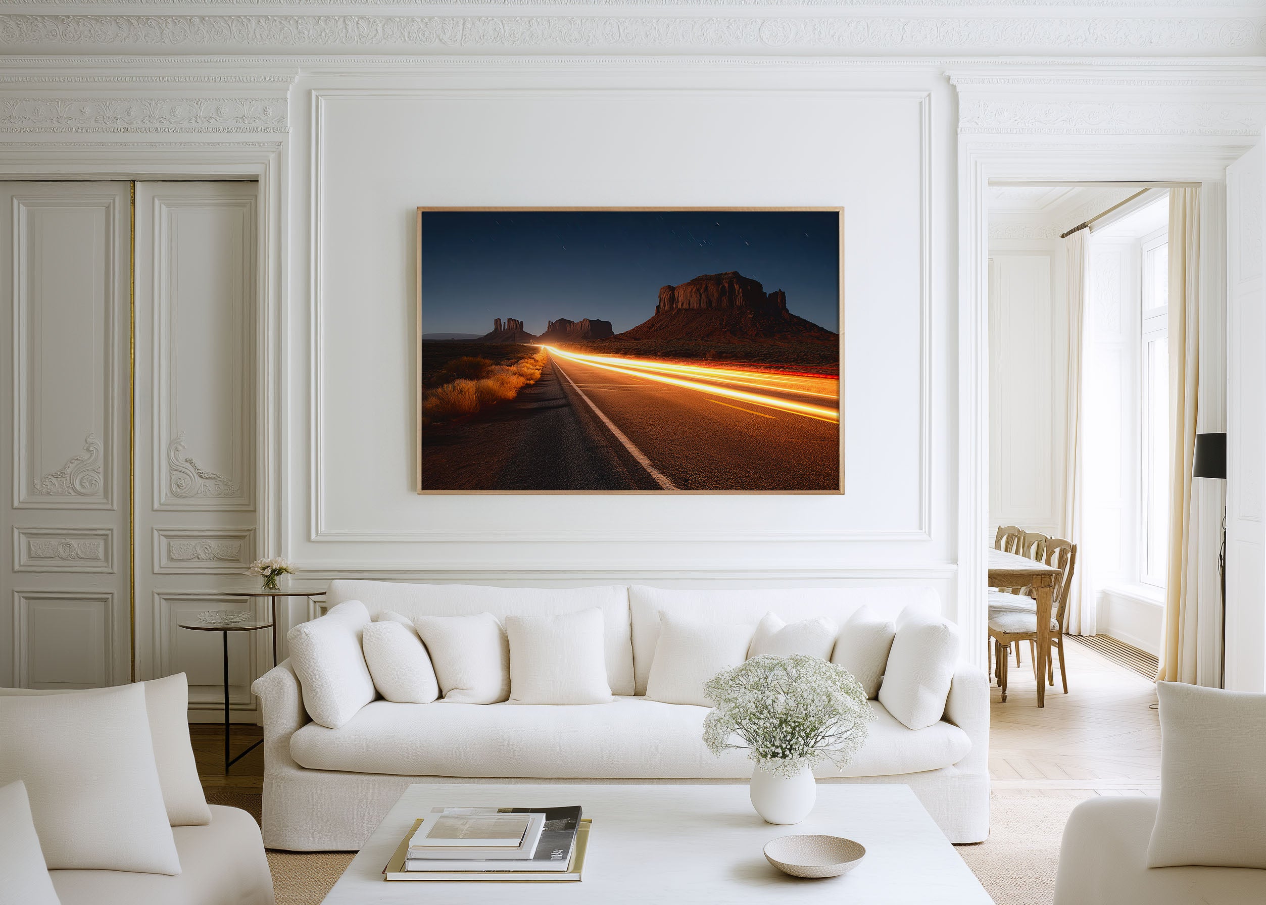 Monument Valley Road Night Wall Art Print, Arizona Desert