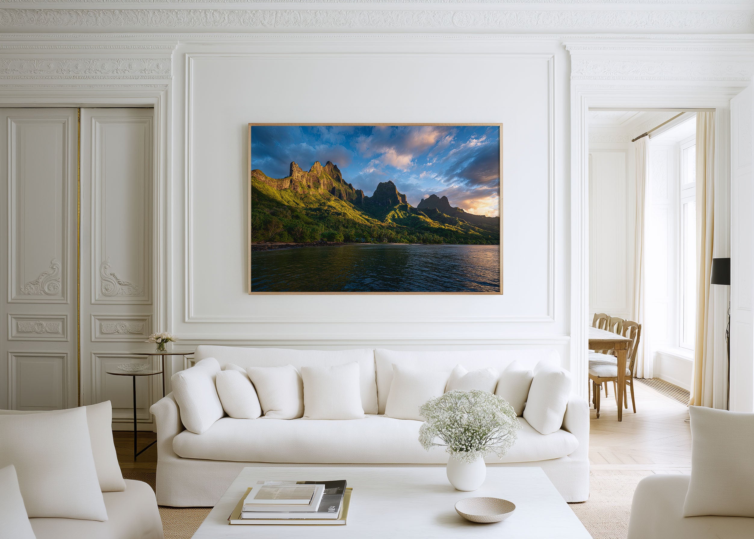 Moorea Island Mountain Wall Art Print – French Polynesia Tropical Landscape
