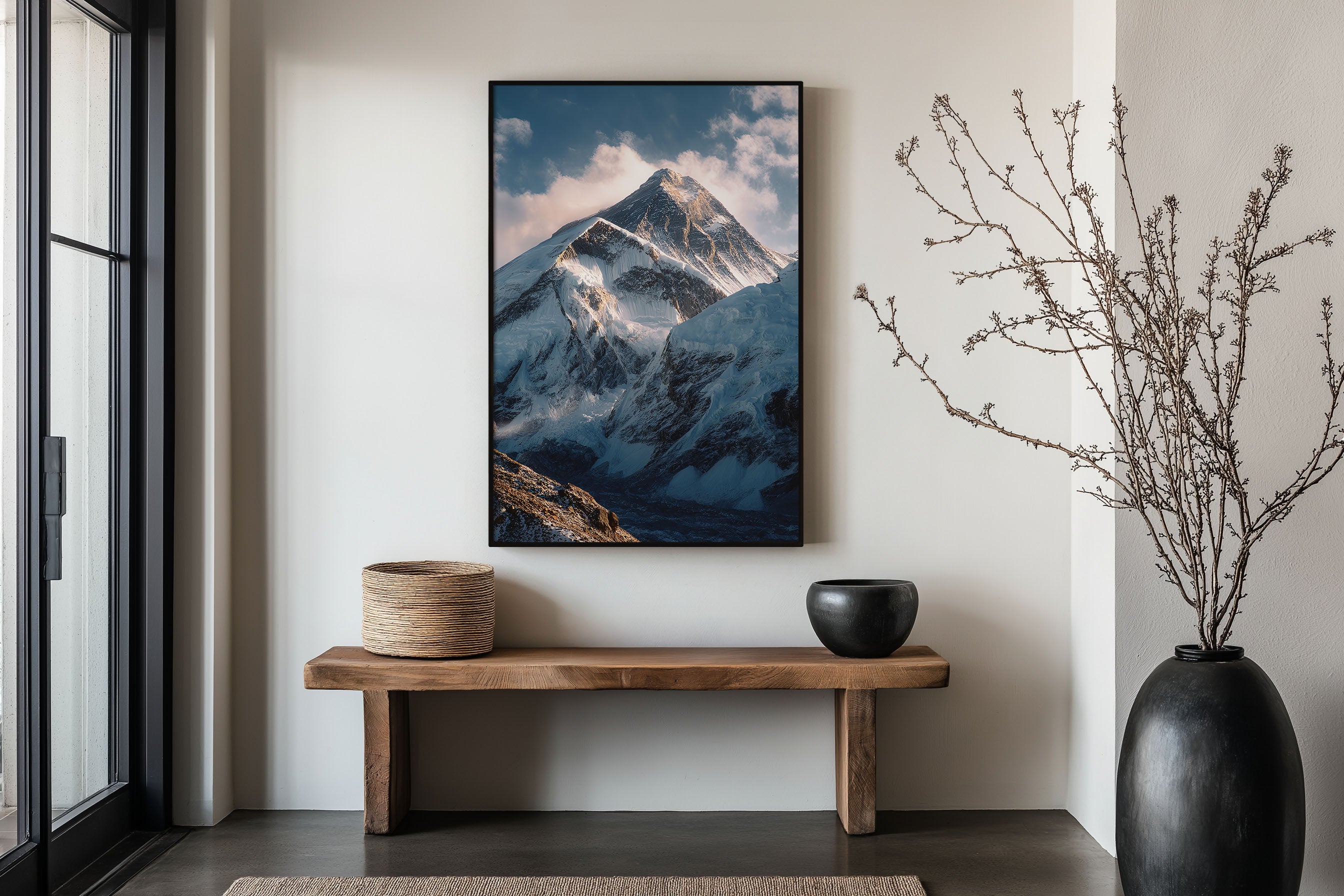 Mount Everest Close Up Wall Art Print | Nepal Himalaya Summit Alpenglow Photography | Everest Base Camp Trek Poster | Mountain Adventure Home Decor