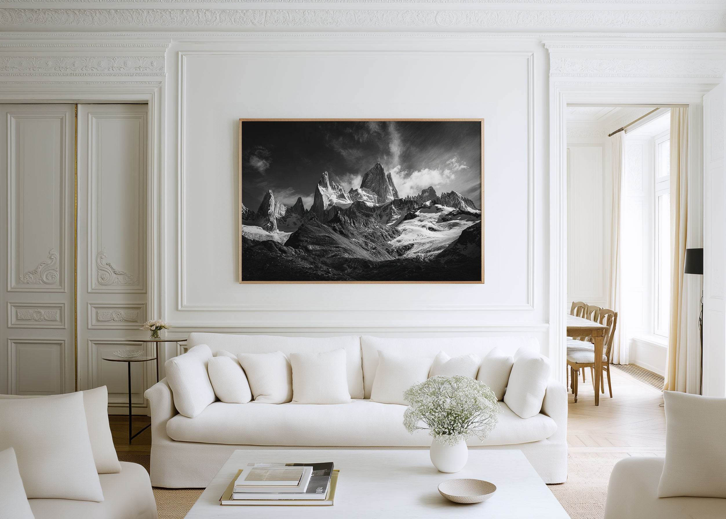 Mount Fitz Roy Black & White Wall Art Print