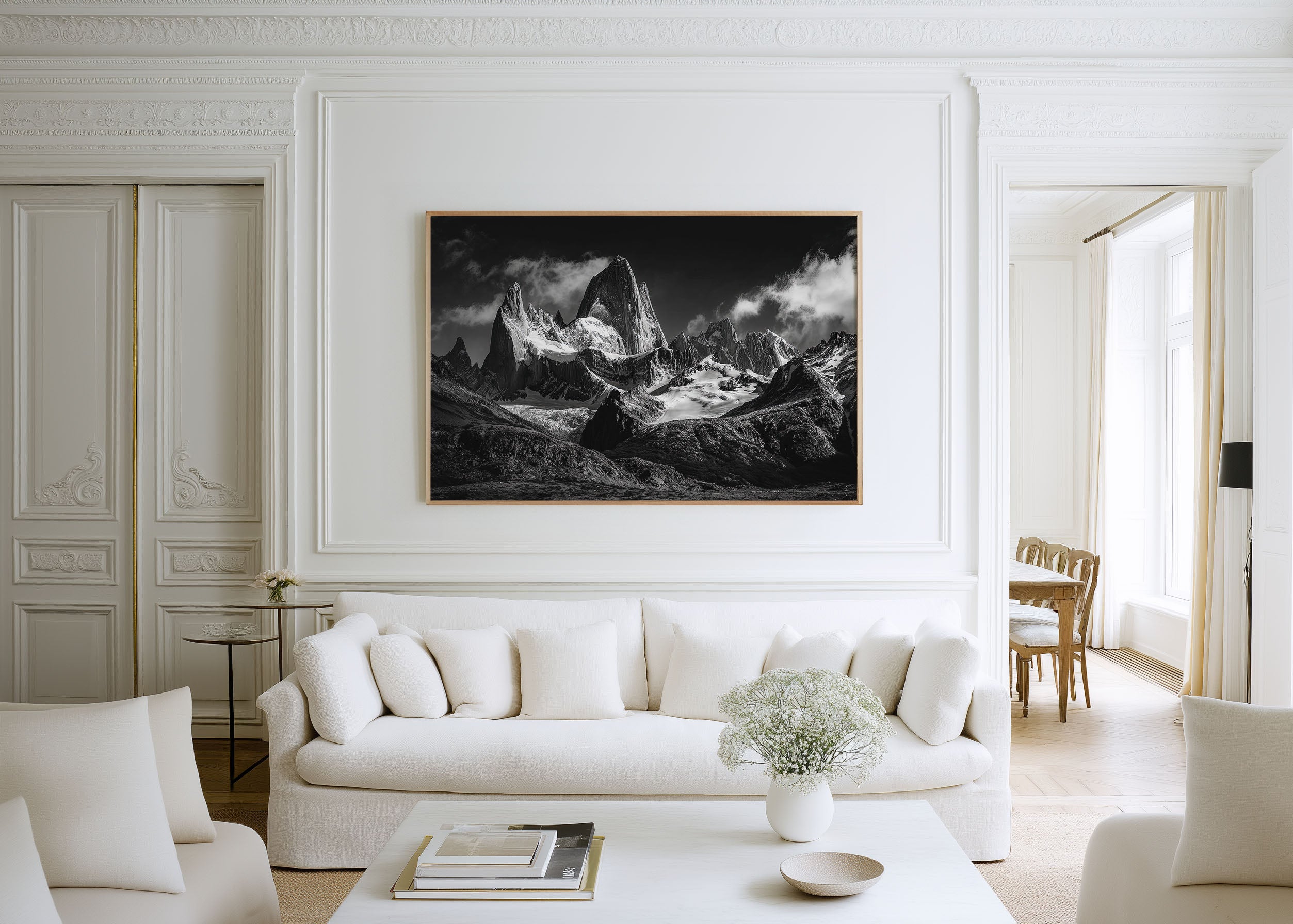 Mount Fitz Roy Patagonia Black & White Wall Art Print