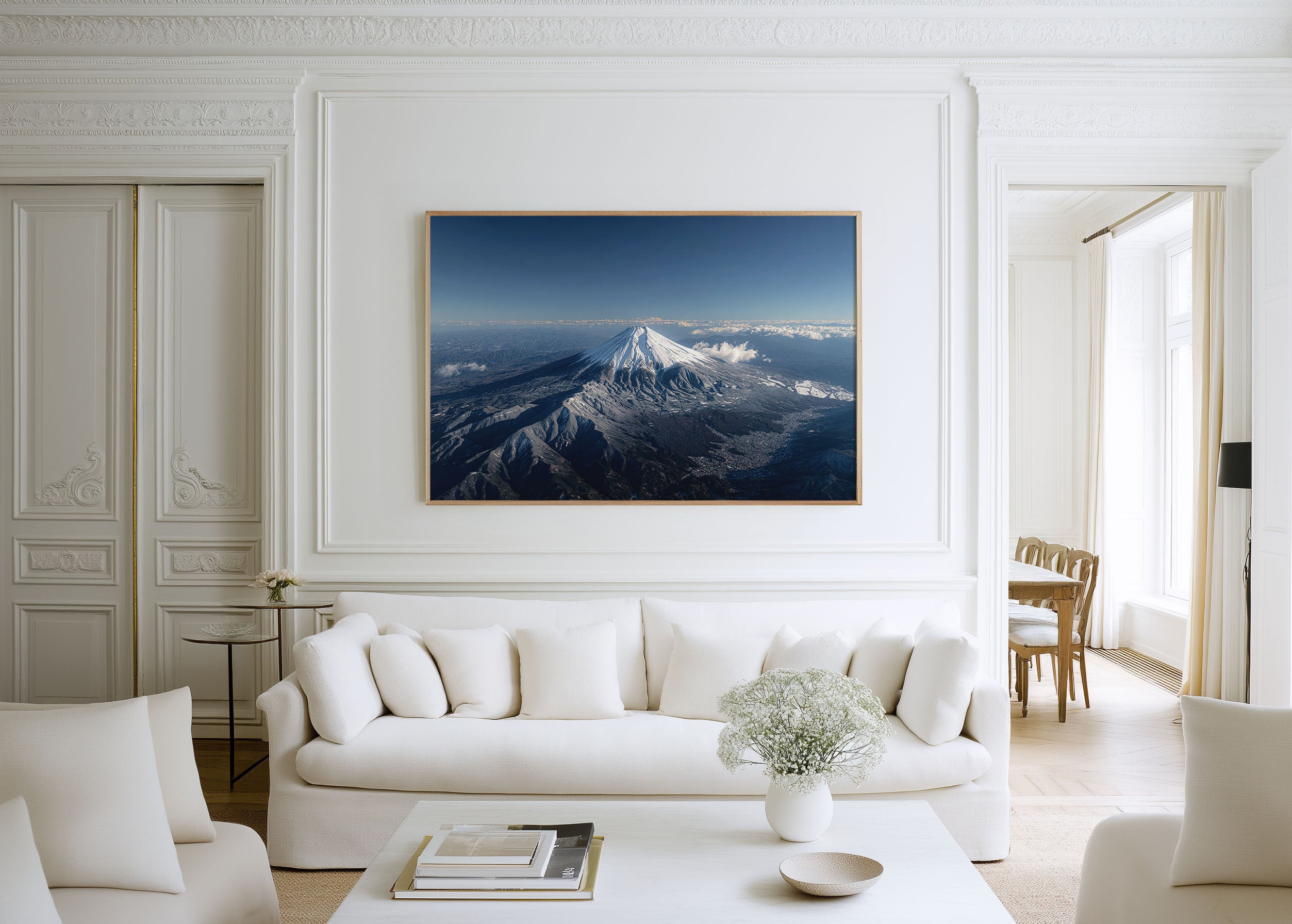 Mount Fuji Japan Wall Art – Snow-Capped Volcano Aerial Landscape Print