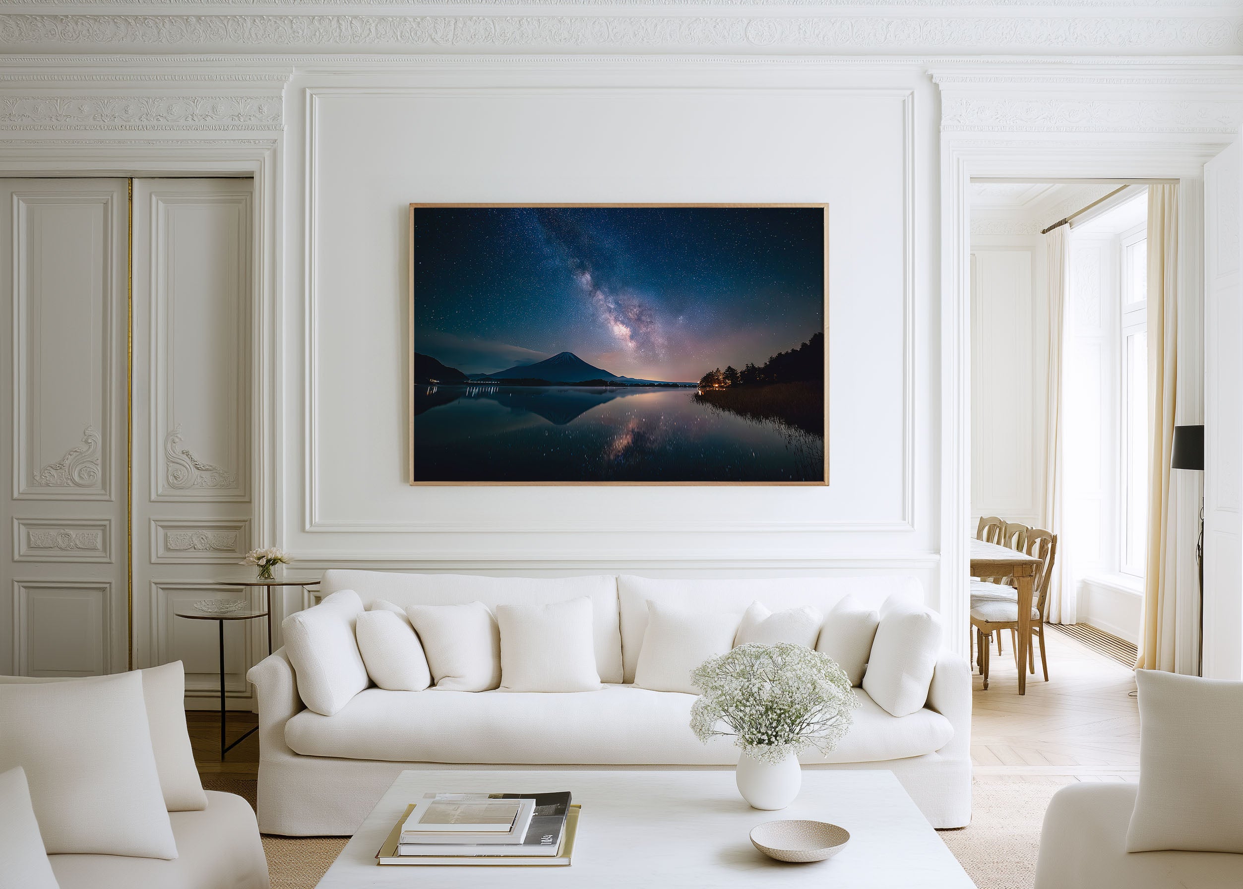 Mount Fuji Milky Way Wall Art – Japan Night Sky Reflection Lake