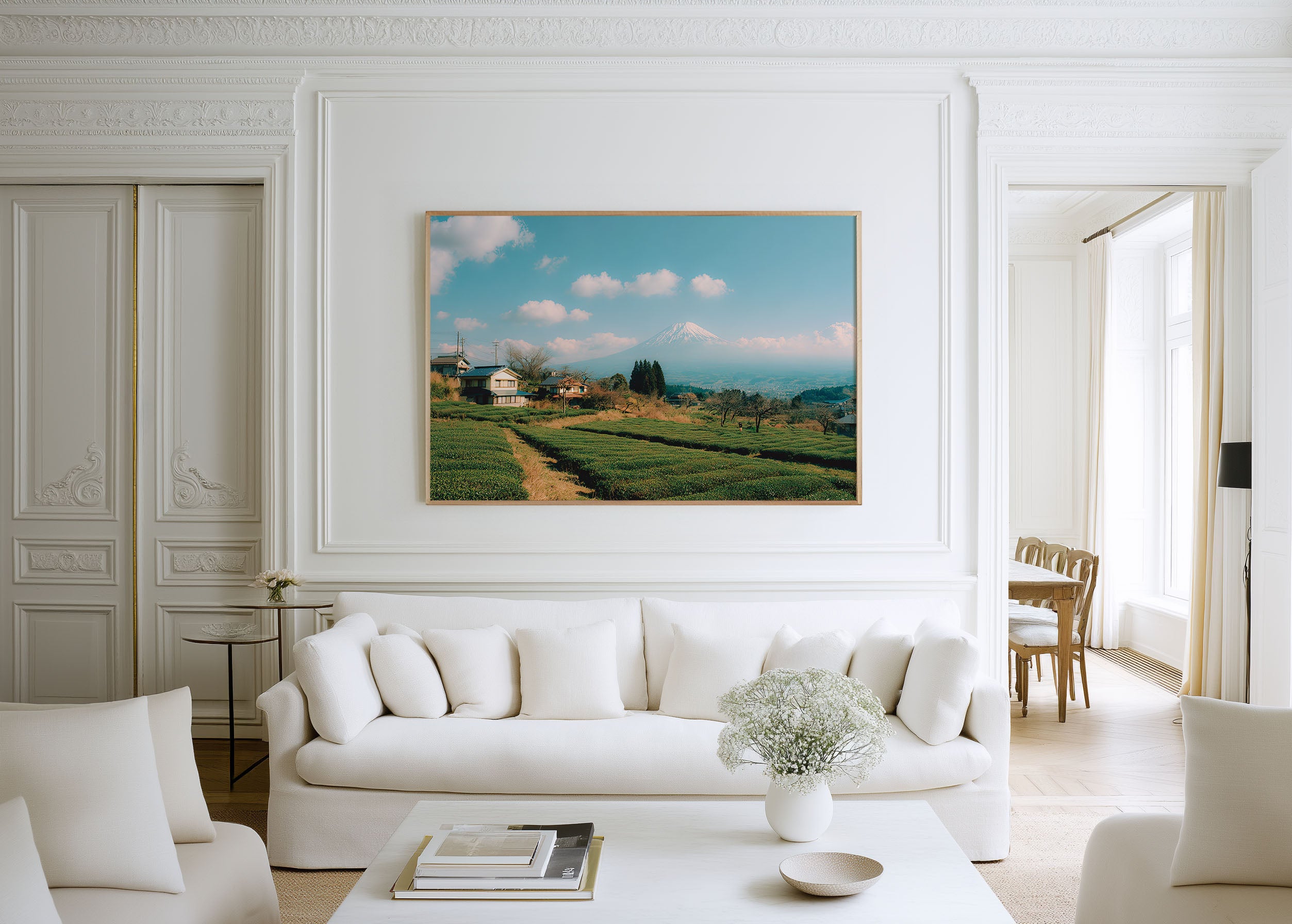 Mount Fuji Tea Fields Wall Art Print – Japan Scenic Landscape Canvas