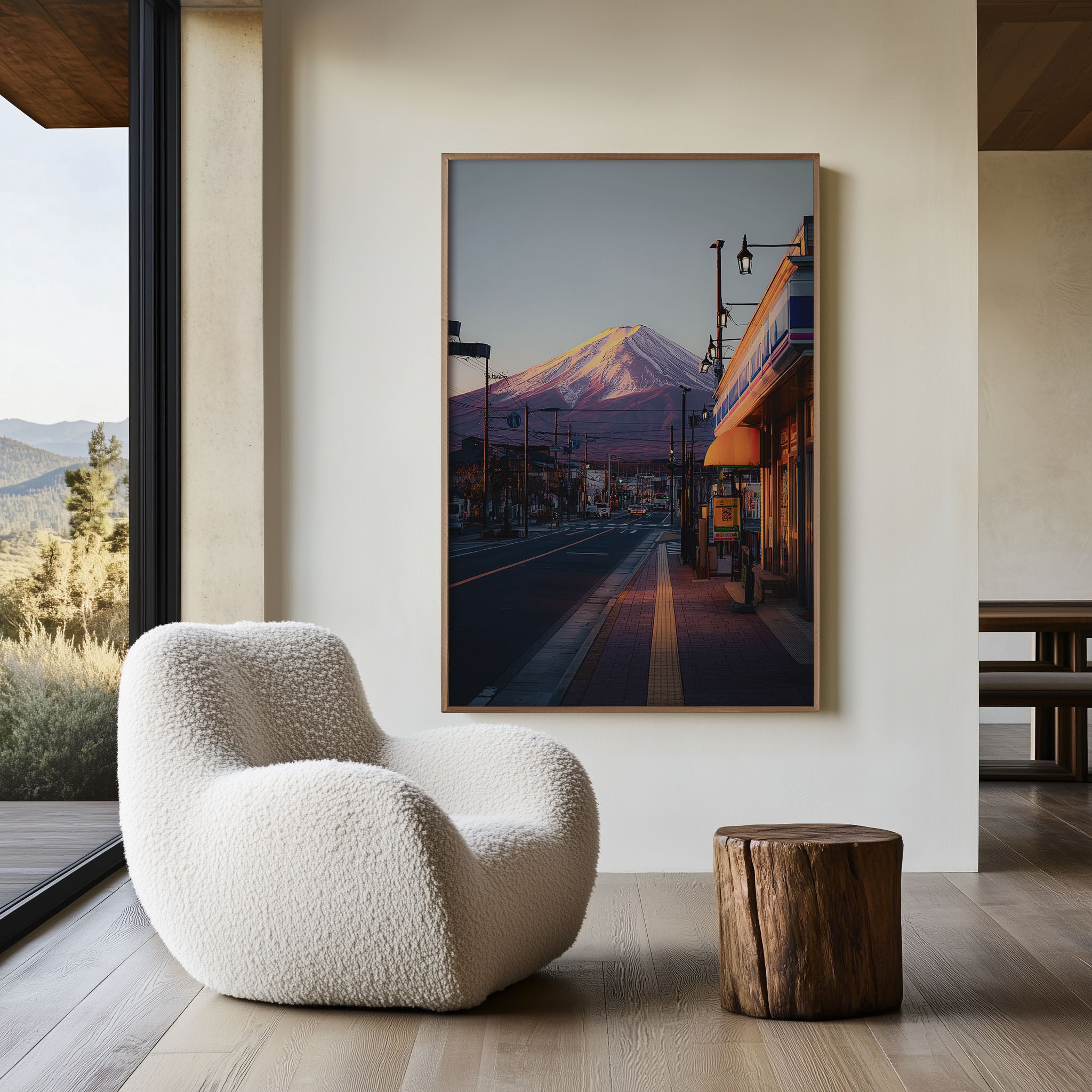 Mount Fuji from Fujiyoshida | Japan Street View Wall Art Print