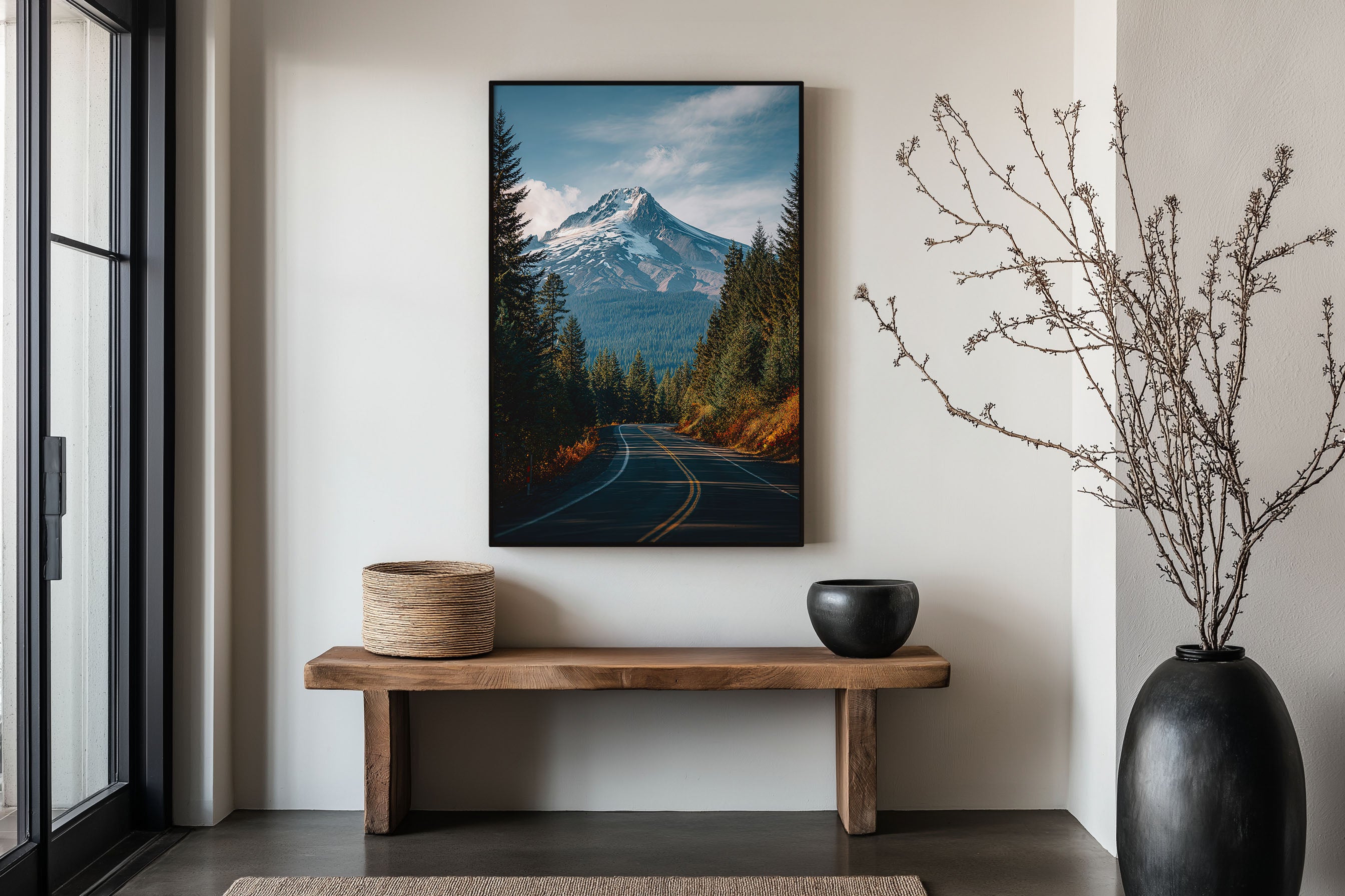 Mount Hood Oregon Road Print | Pacific Northwest Mountain Wall Art | Forest Highway Photography