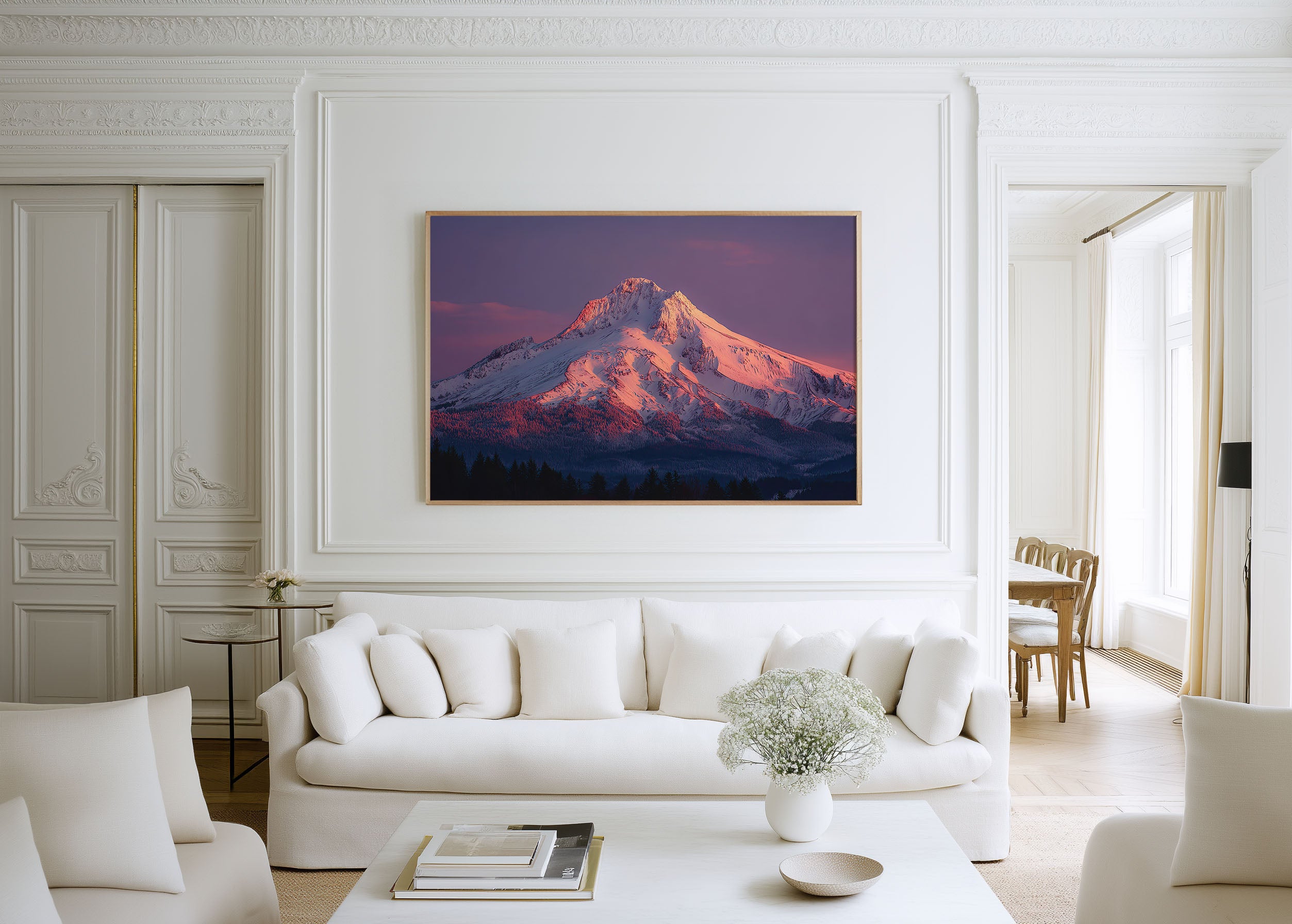 Mount Hood Sunrise Wall Art Print – Oregon Cascade Snow Mountain Landscape