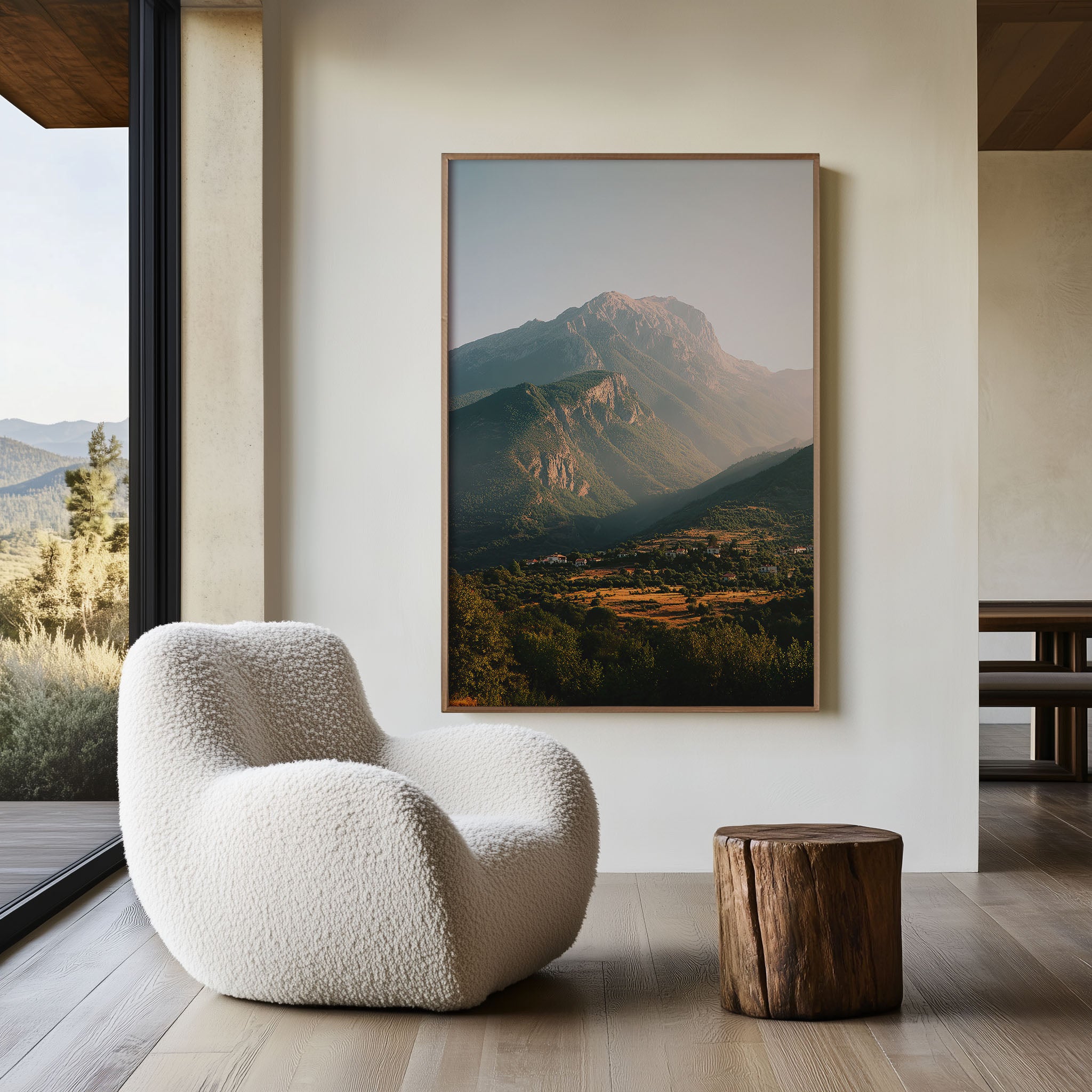 Mount Olympus Greece Wall Art Print | Greek Mountain Village Sunset Photography | Thessaly Travel Poster | Mediterranean Nature Home Decor