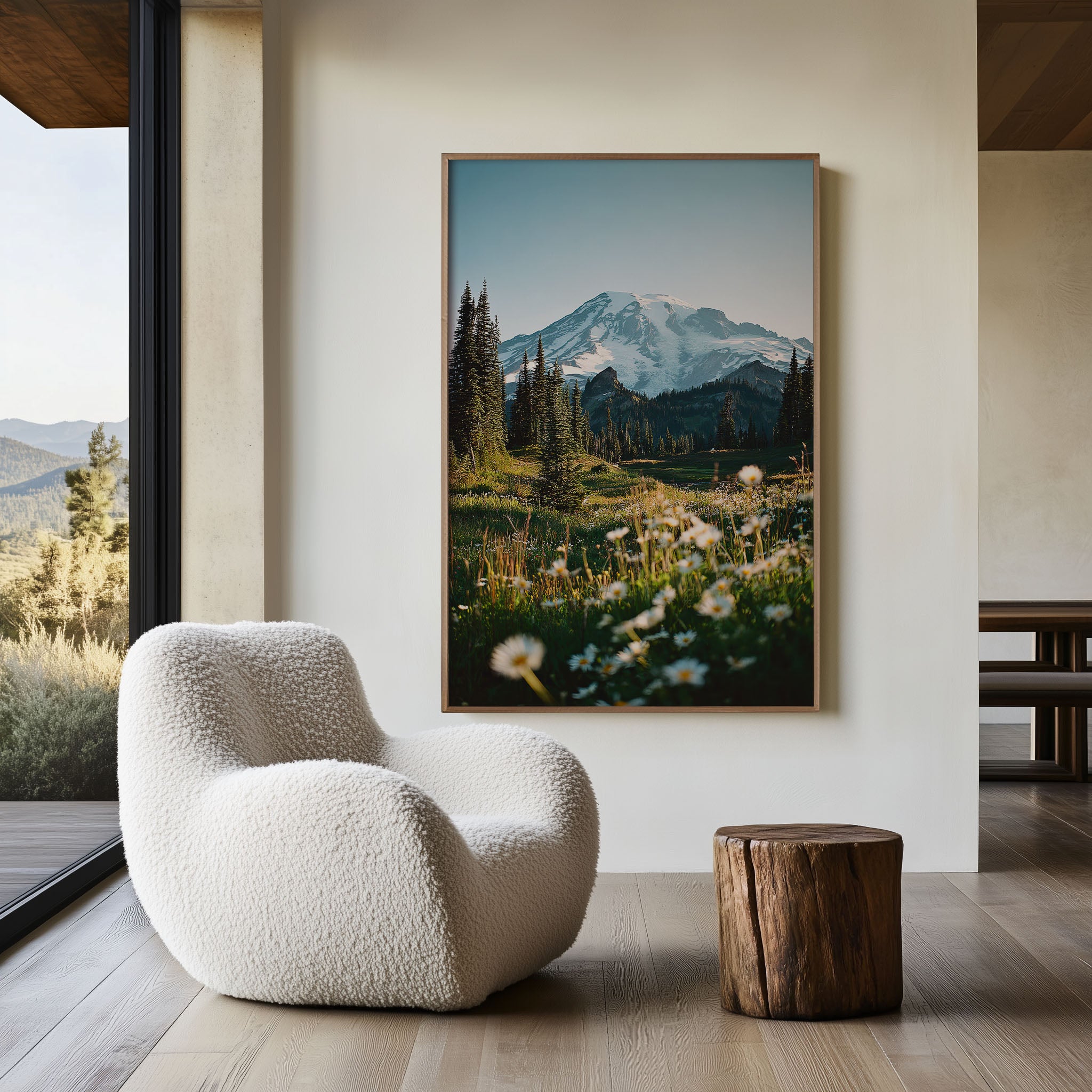 Mount Rainier Wildflower Meadow Wall Art Print | Pacific Northwest Summer Alpine Photography | Washington State Travel Poster | Nature Home Decor
