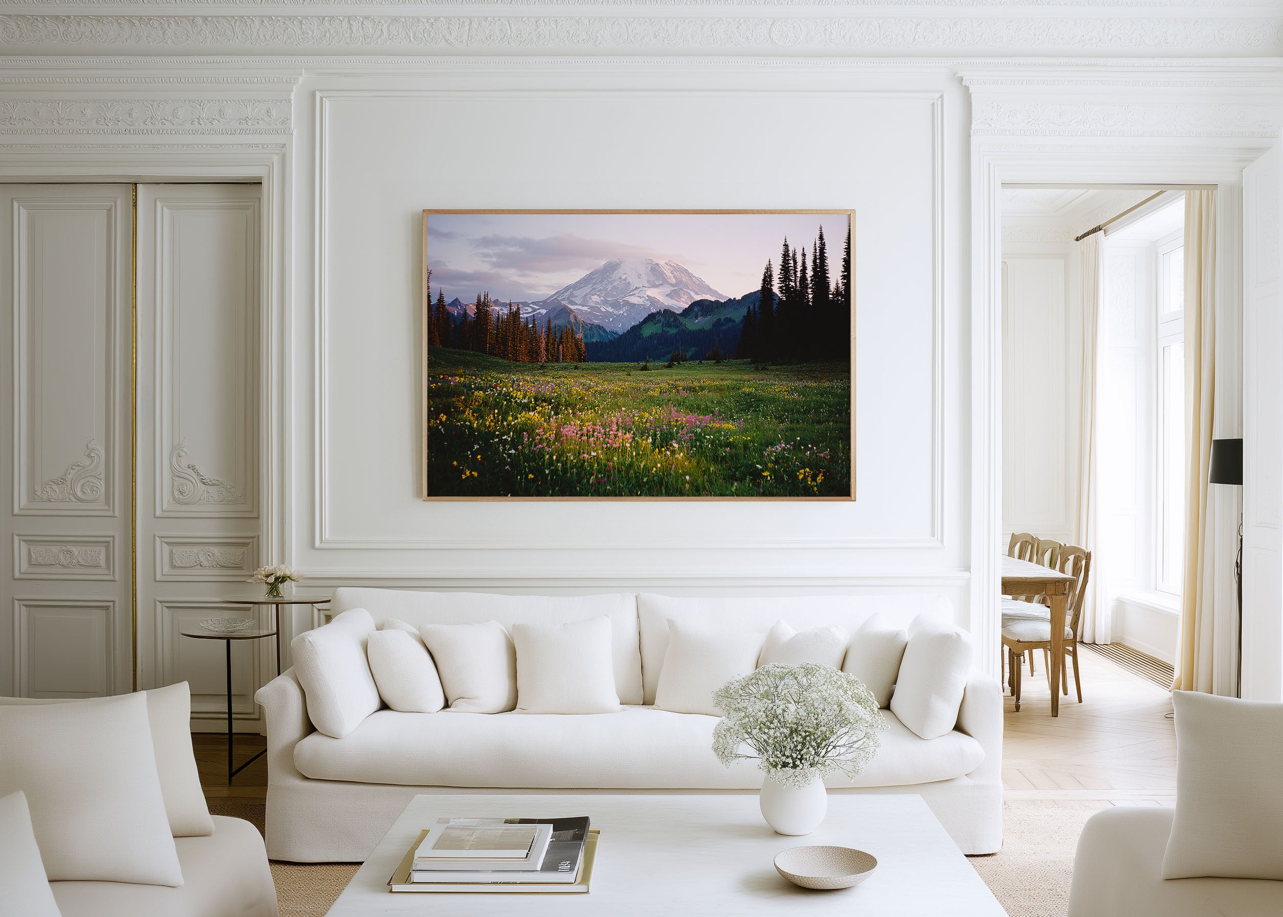 Mount Rainier Wildflower Meadow Wall Art Print