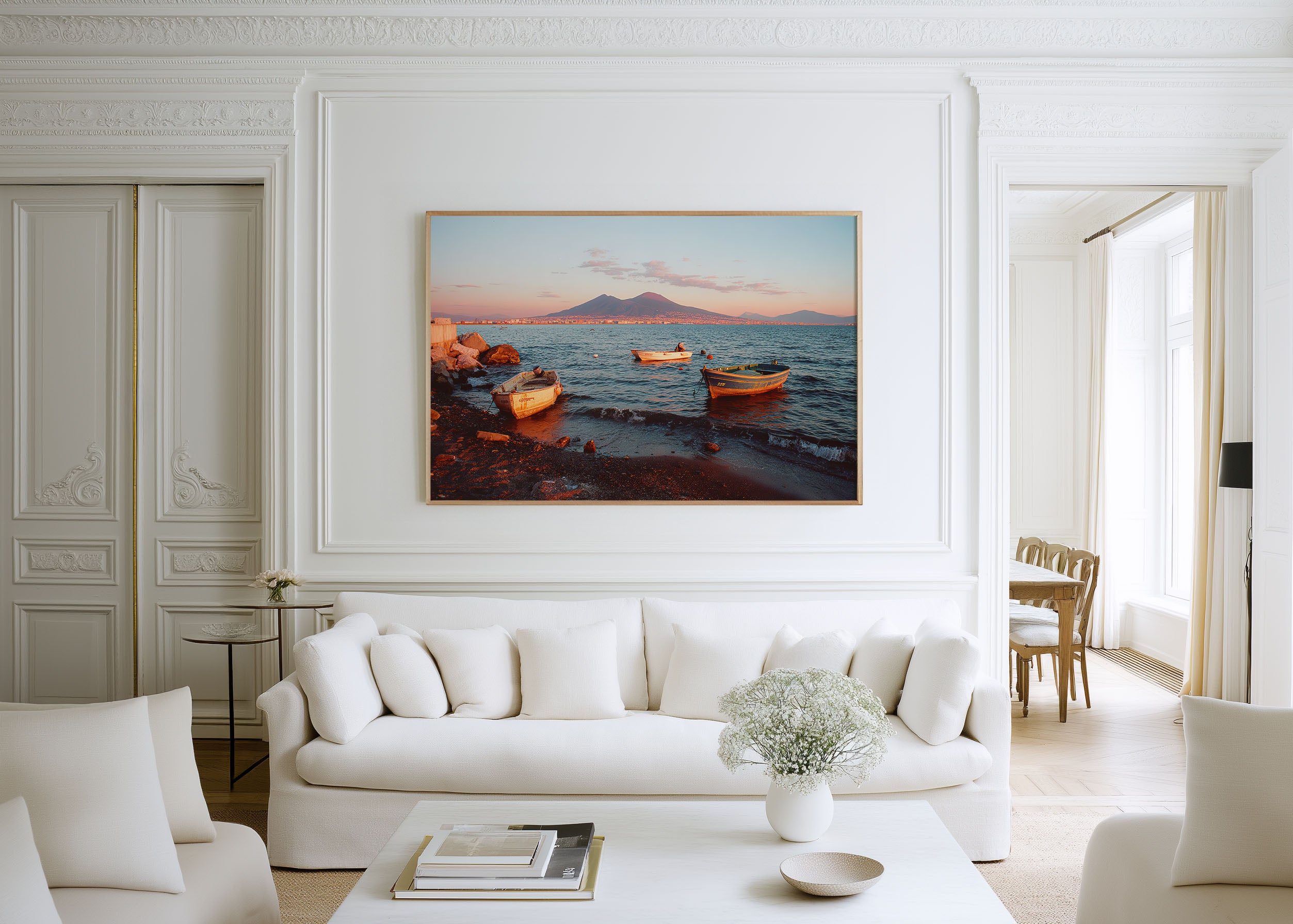Mount Vesuvius Naples Wall Art – Italy Sunset Seaside Landscape