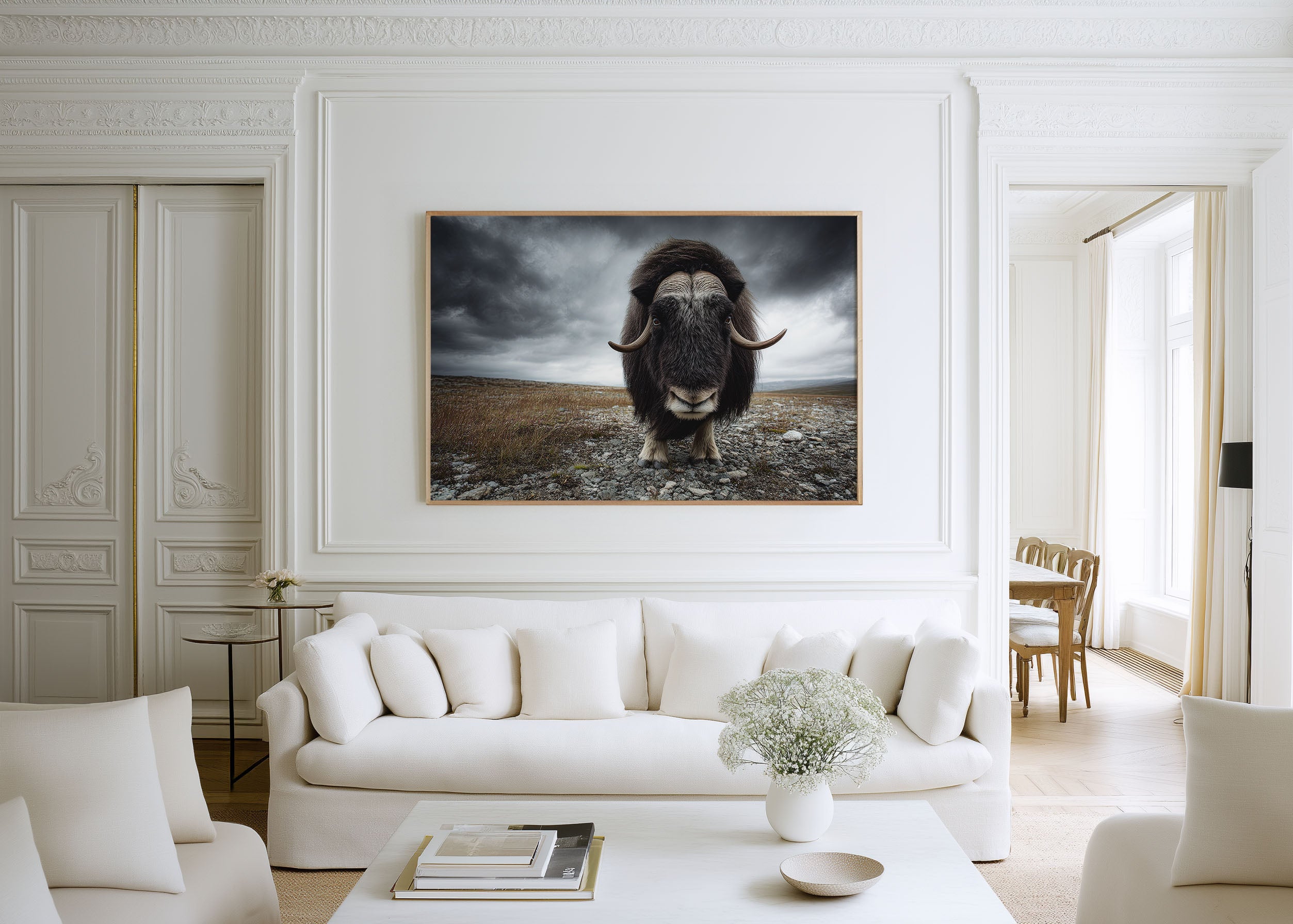 Musk Ox Wall Art Print – Arctic Wildlife Canvas