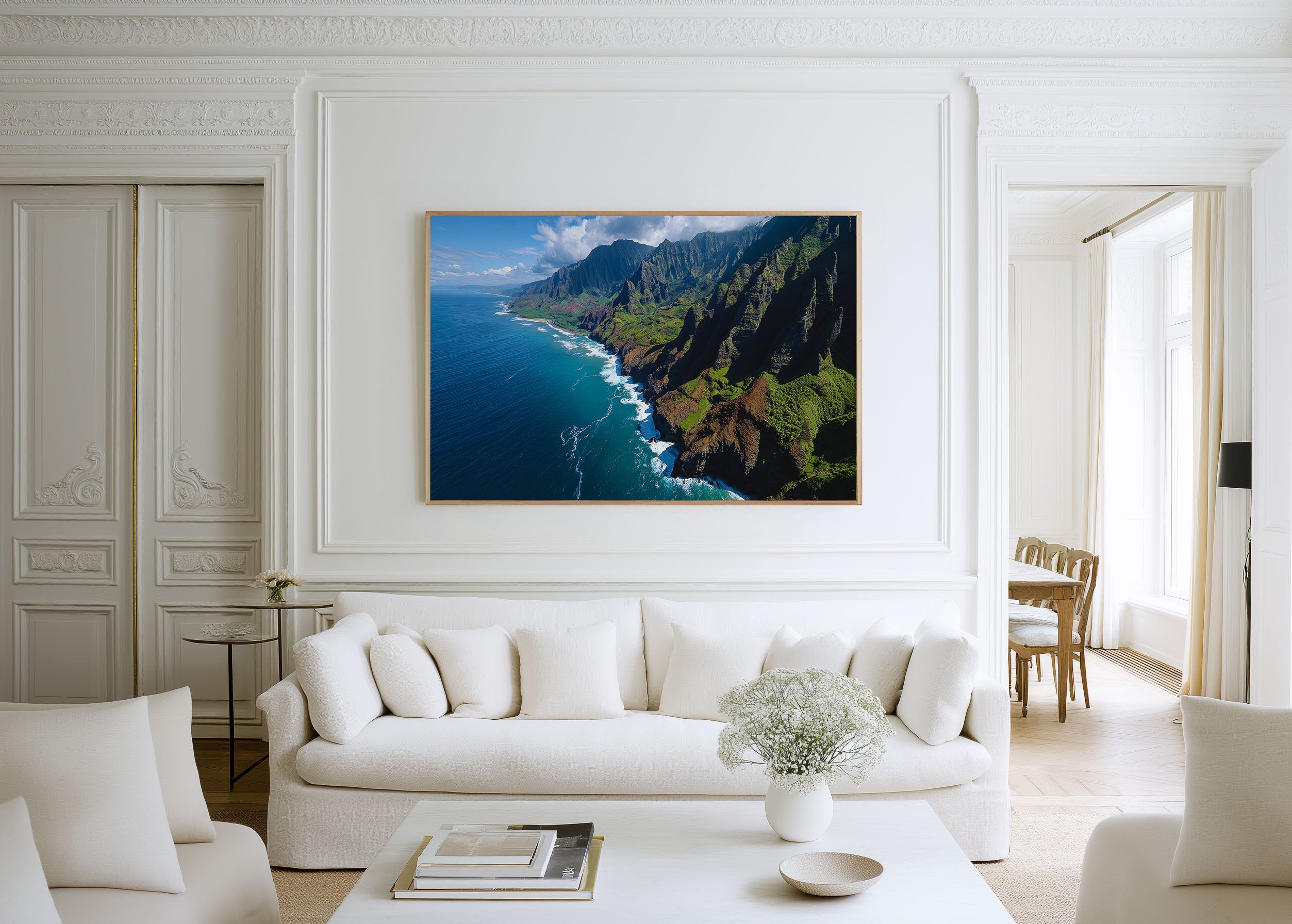 Nā Pali Coast Aerial View Wall Art Print