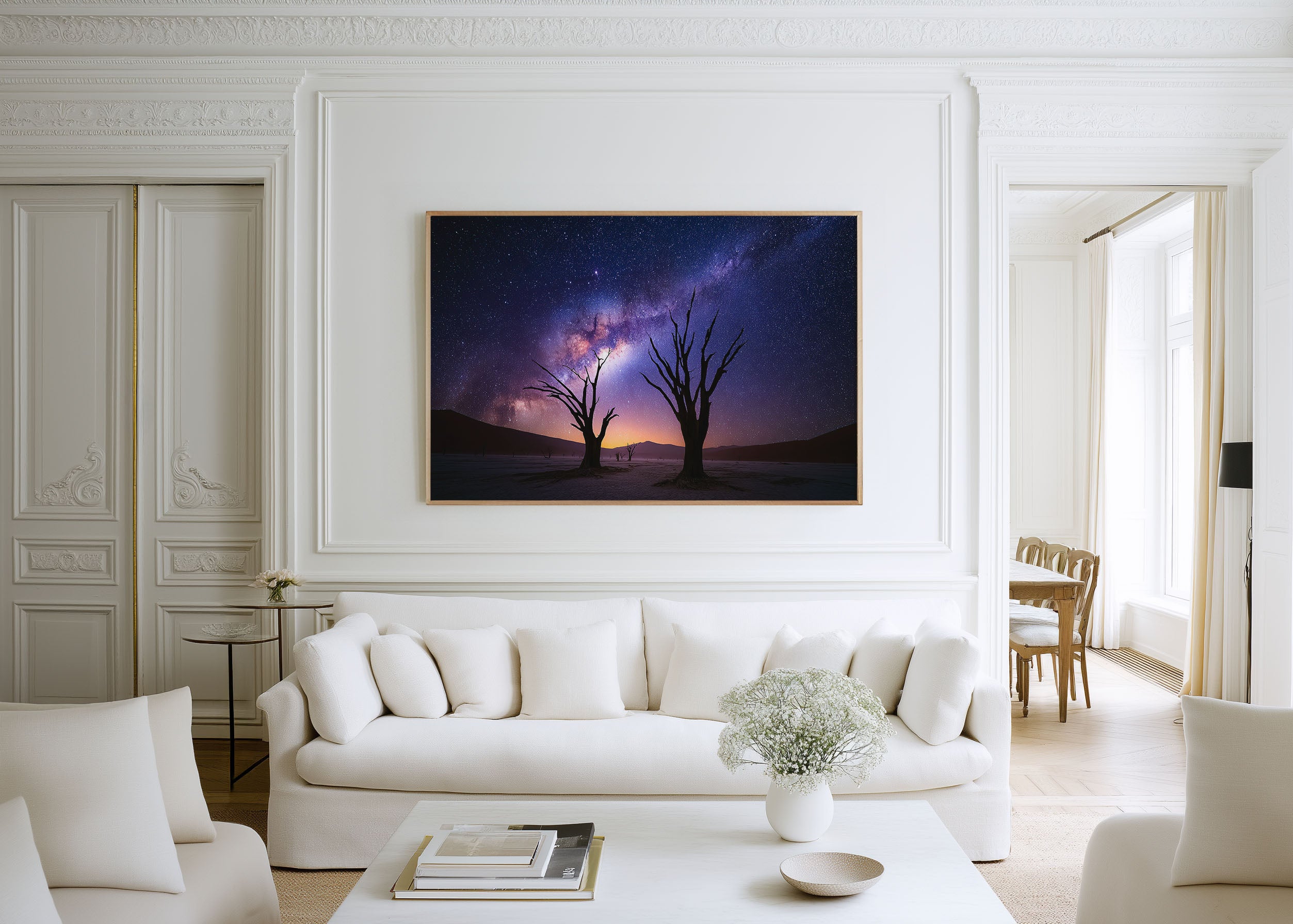 Namib Desert Deadvlei Milky Way Wall Art – Purple Galaxy Night Sky