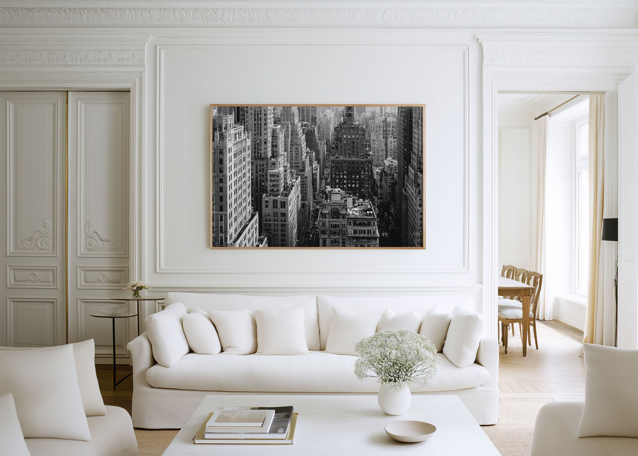 New York City Skyline Black & White Canvas Print