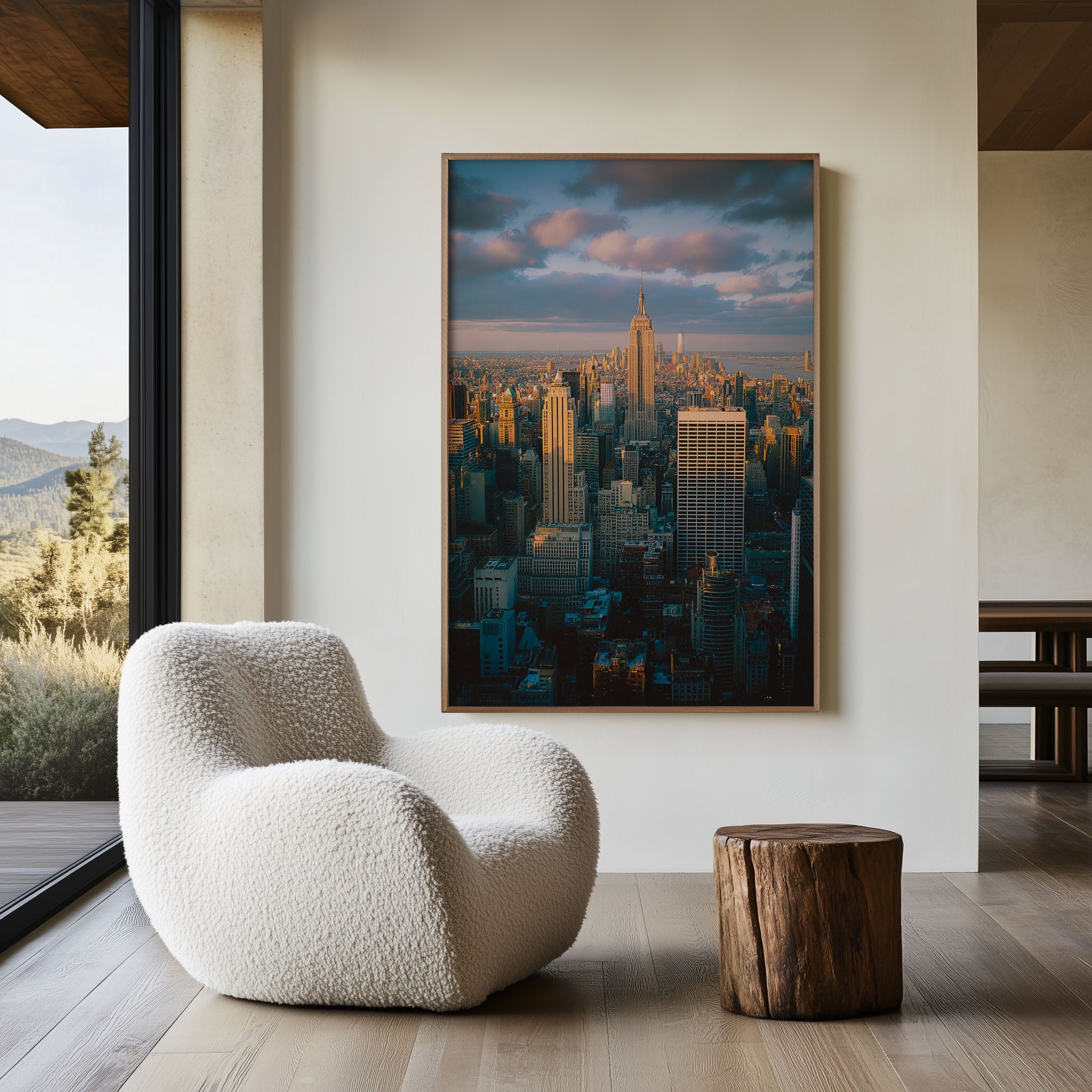 Manhattan Skyline Wall Art | NYC Blue Hour Empire State Print