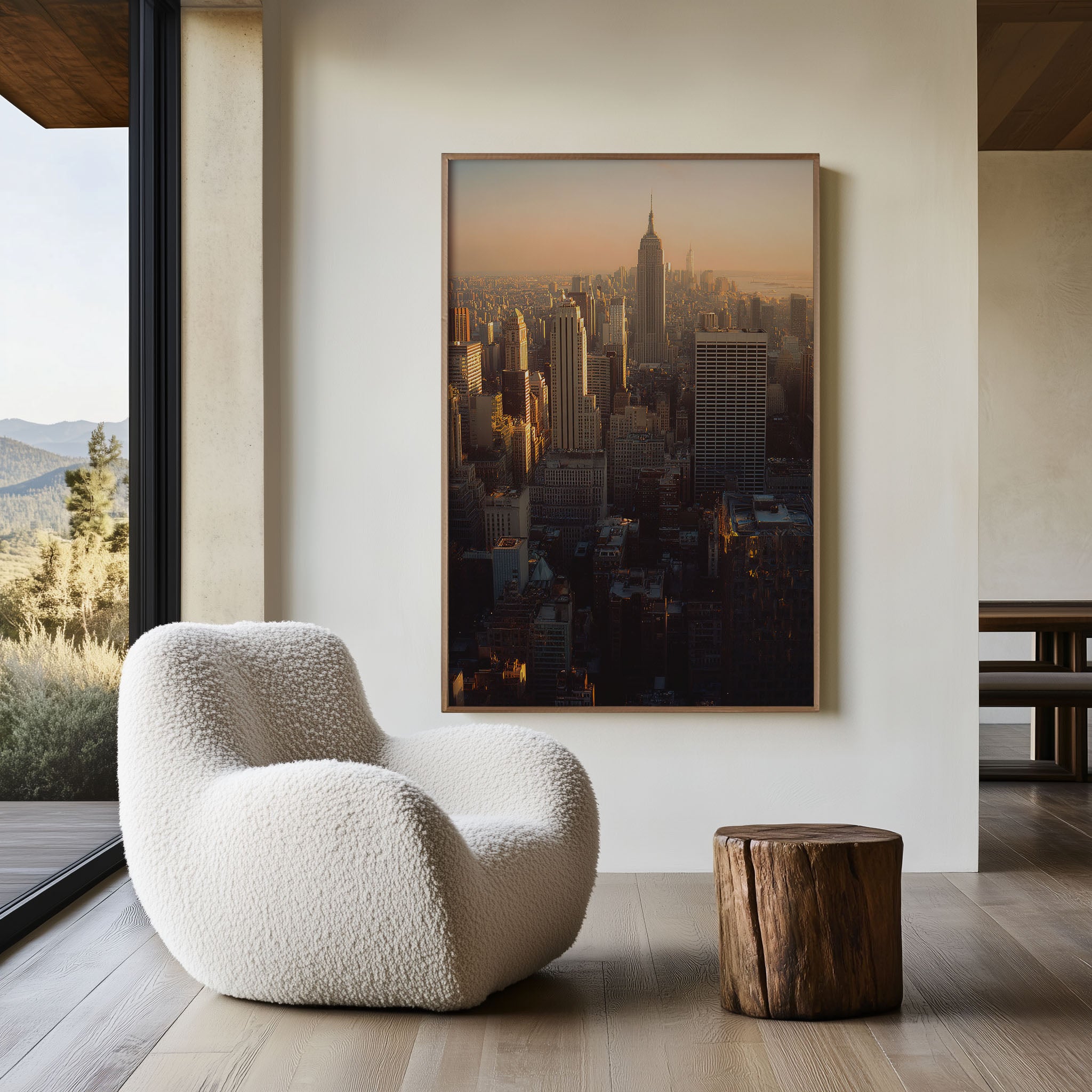 New York Skyline Wall Art | Empire State Golden Hour Print